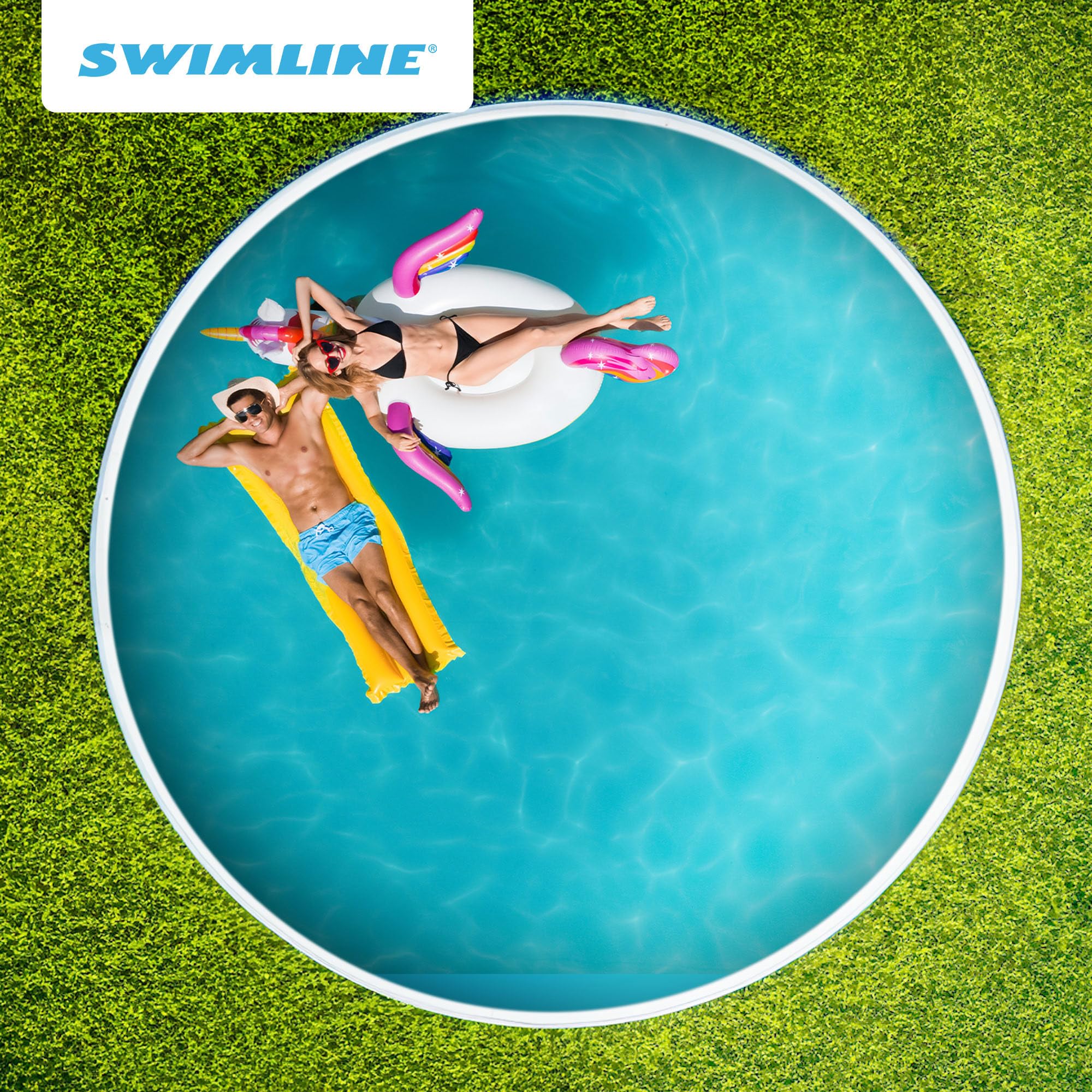 Swimline LI214820 21-Foot Solid Blue Round Above Ground Swimming Pool Overlap Liner - 20 Gauge Vinyl Liner for 48 to 52-Inch Pool Walls | Durable & Weather-Resistant for Backyard, Family Fun, Summer Parties