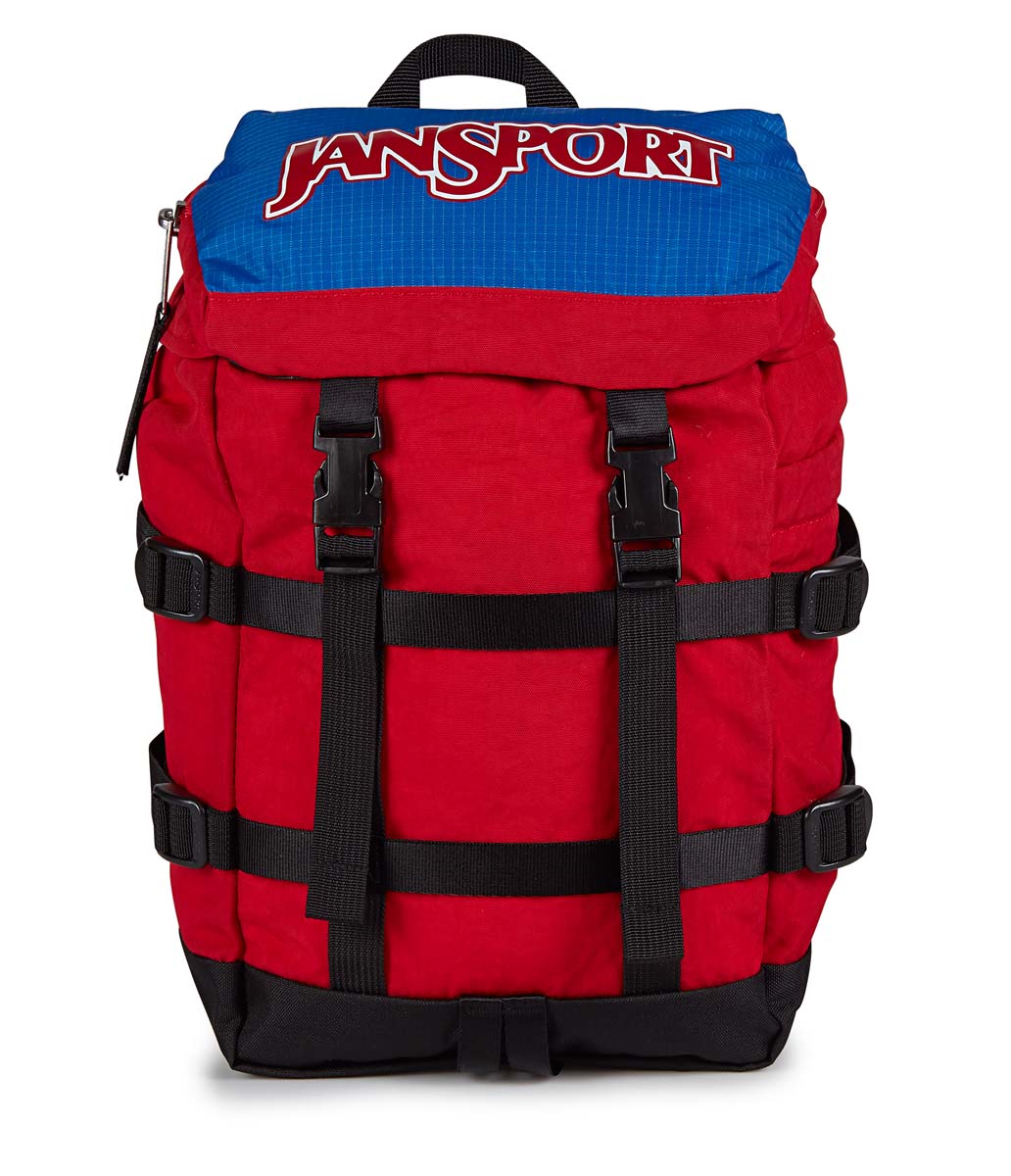 JanSport Mini Skip Backpack - Lightweight & Durable School Bag for Students, Travel & Everyday Use | Red Tape Design
