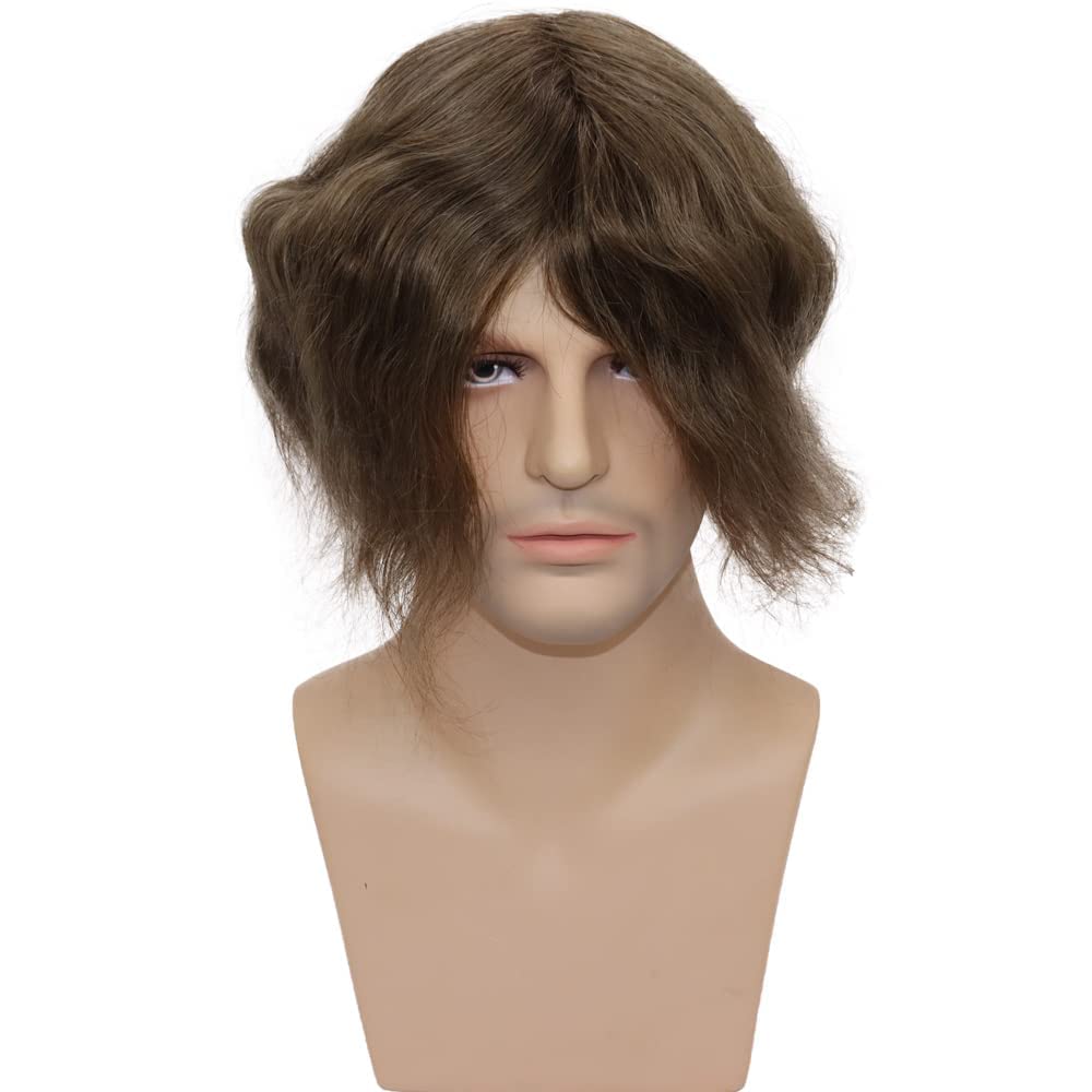 **Men's Toupee Soft Thin Skin 0.06mm PU 10x8 Inch Hair Replacement System - 100% European Human Hair #17 Ash Brown - Natural Look for Daily Wear & Special Occasions**