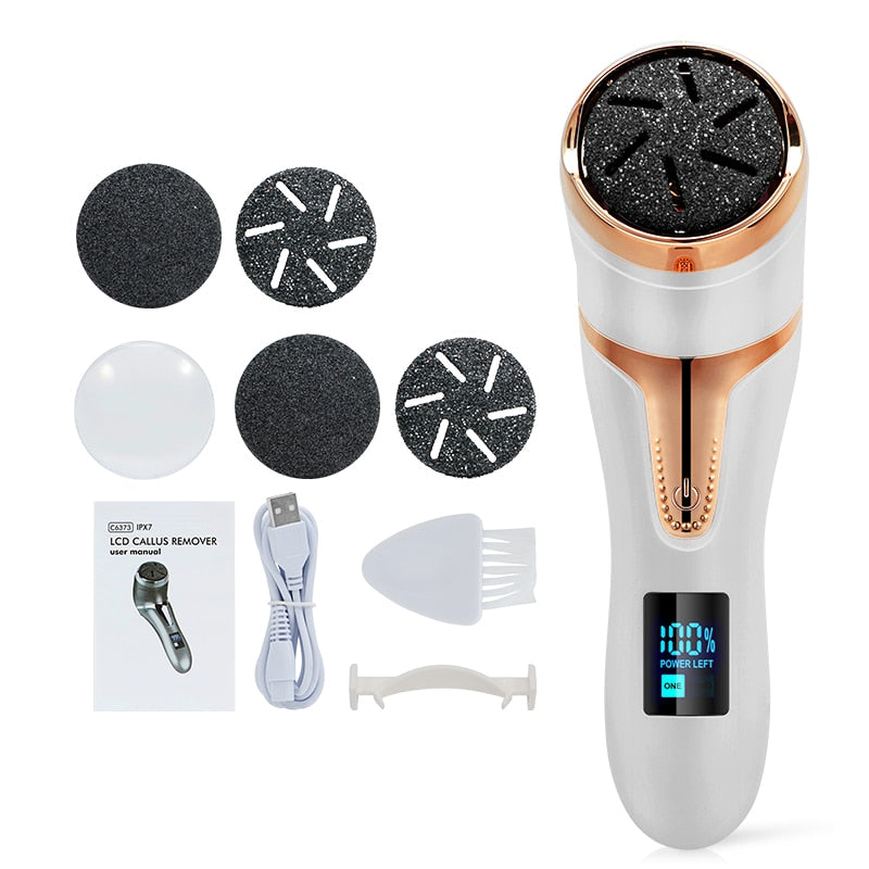 Rechargeable Electric Foot Callus Remover for Smooth Feet - Cordless Pedicure Tool for Dead Skin Removal at Home - Perfect for Dry Cracked Heels & Calluses Care