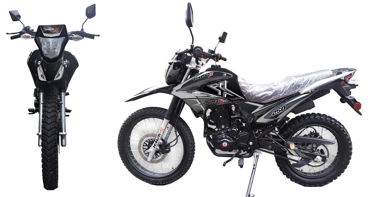 HHH XHawk Enduro 250cc Motorcycle - Dual Sport Dirt Bike for Adults, Street Legal 250cc Off-Road Bike with RPS (Red) - Perfect for Trail Riding, Commuting & Adventure Sports
