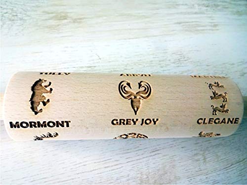 Personalized Family Names Embossed Rolling Pin - Laser Engraved Dough Roller for Custom Cookies, Pie Crusts & Pastry Making | Perfect for Holiday Baking, Family Gatherings & DIY Cookie Decorating
