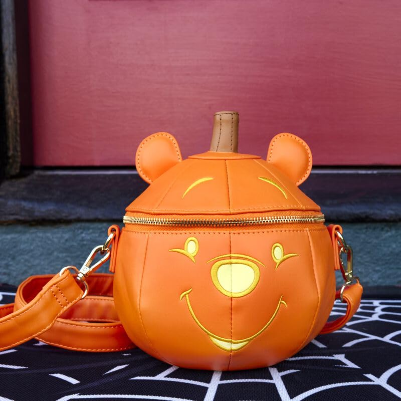 Disney Winnie the Pooh Pumpkin Crossbody Bag - Loungefly Mini Backpack for Women, Cute Cartoon Purse for Disney Fans, Perfect for Halloween, Theme Parks & Daily Use