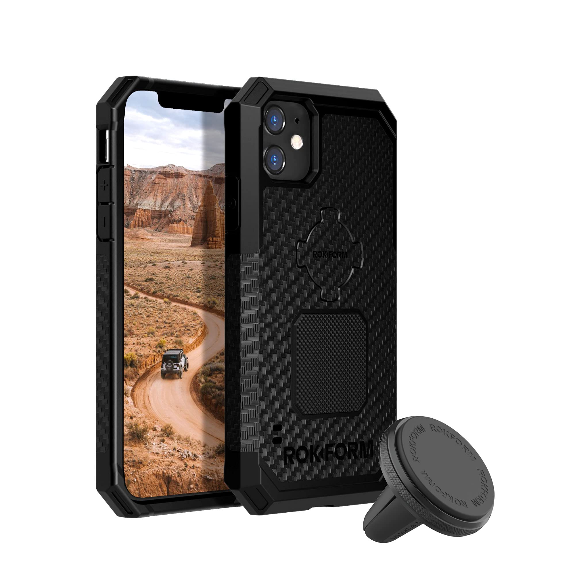 Rokform Rugged iPhone 11 Case with Super Grip Car Mount - Durable Protection for Truck, Van & Off-Road Adventures