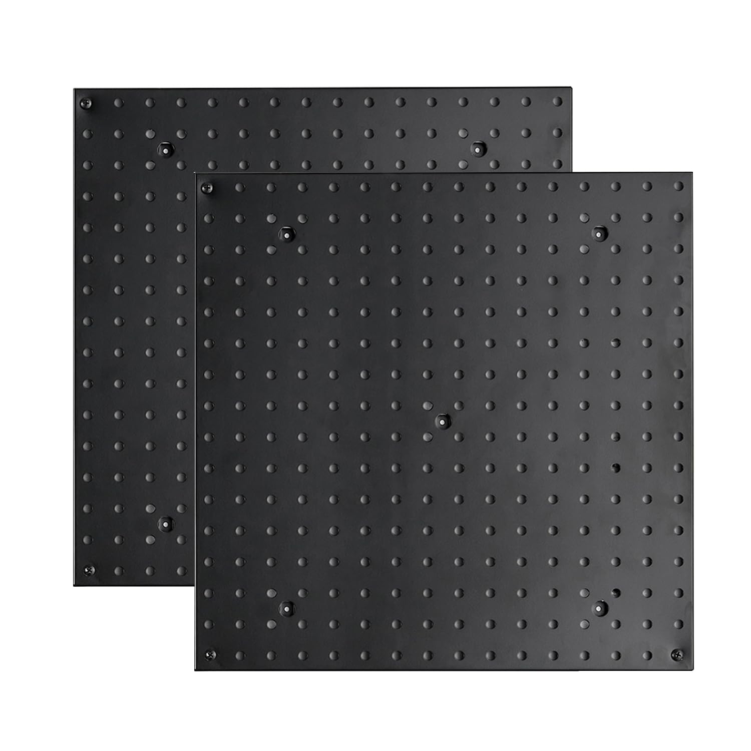 16x16 Inch Pegboard Wall Organizer Panels - 2 Pack Black Metal Peg Board for Tool Storage & Workshop Organization | Garage, Shed, Workbench & DIY Projects
