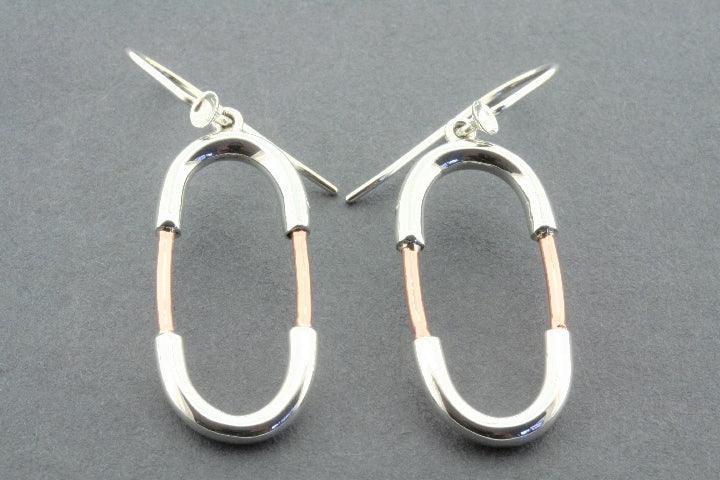Elegant Copper & Silver Oval Earrings for Women - Handmade Boho Jewelry - Perfect for Parties, Weddings & Everyday Wear