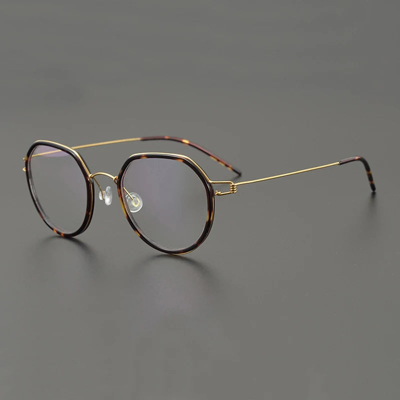 Unisex Black Titanium Flat Top Oval Eyeglasses Frame 6061 - Lightweight & Durable Screwless Design for Men & Women | Perfect for Reading, Work & Fashion Accessories