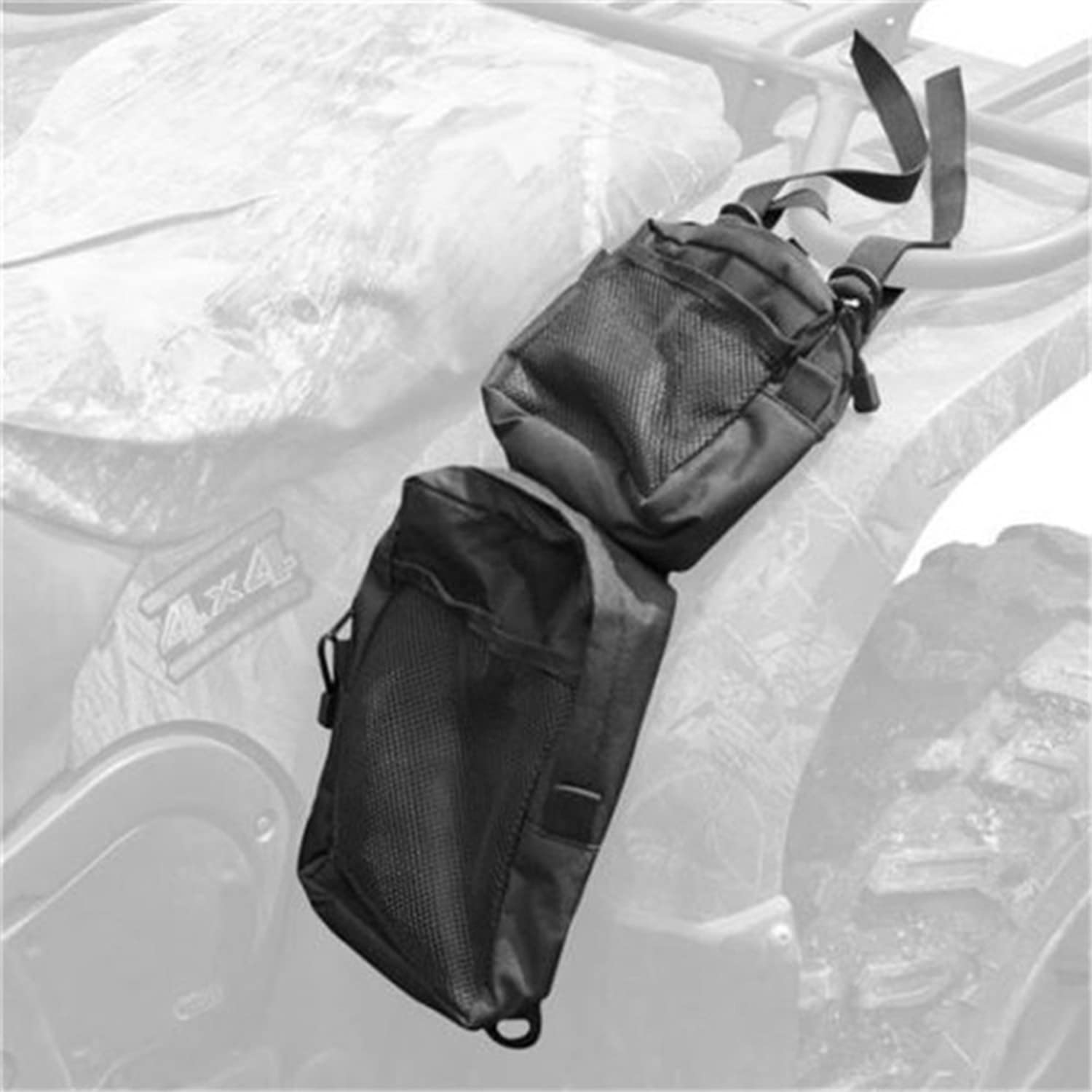 Universal ATV/UTV Fender Cargo Storage Bags - Heavy Duty Waterproof Rear Tool Bags for Dirt Bikes & Motorcycles (2 Pack, Black, 18x7x2 Inches) - Perfect for Off-Road Adventures, Camping & Outdoor Gear Storage