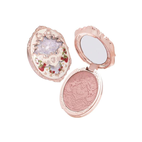 Flower Knows Strawberry Rococo Embossed Blush - Soft Pink Cheek Makeup for Natural Glow | Perfect for Everyday Wear & Special Occasions