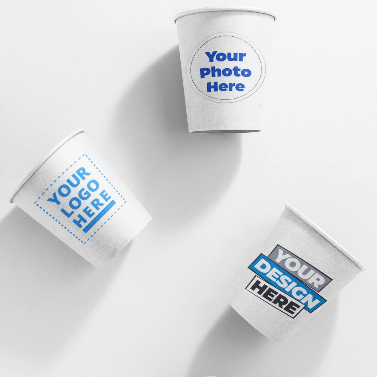 Custom Logo Coffee Cups 12oz (100 Pack) - Durable Personalized Paper Cups for Hot & Cold Drinks - Ideal for Coffee Shops, Offices & Small Businesses - Branding & Promotional Use