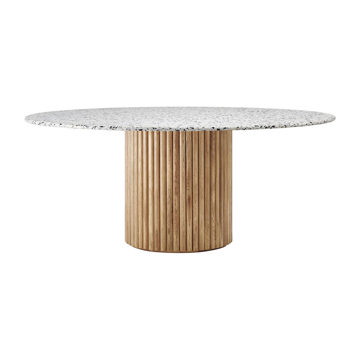 Modern Cosmos Terrazzo Dining Table - Round/Extendable Marble Top with Metal Base - Perfect for Kitchen, Dining Room & Outdoor Entertaining