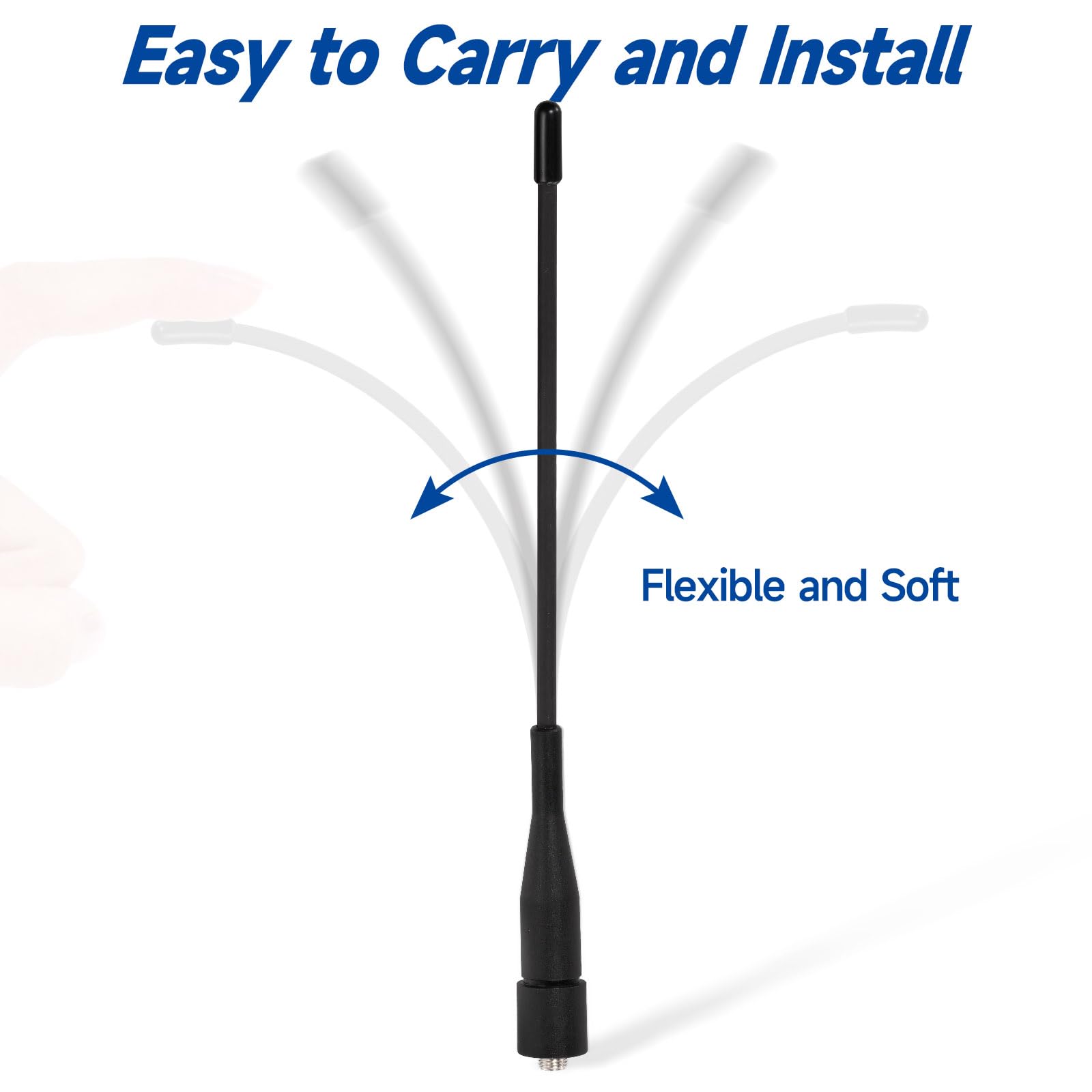 Eightwood 6in Dual Band VHF/UHF SMA Female Flexible Antenna (2-Pack) for Baofeng UV-5R, UV-82 & Yaesu FT-65 Handheld Radios - Perfect for Hiking, Camping & Emergency Communication