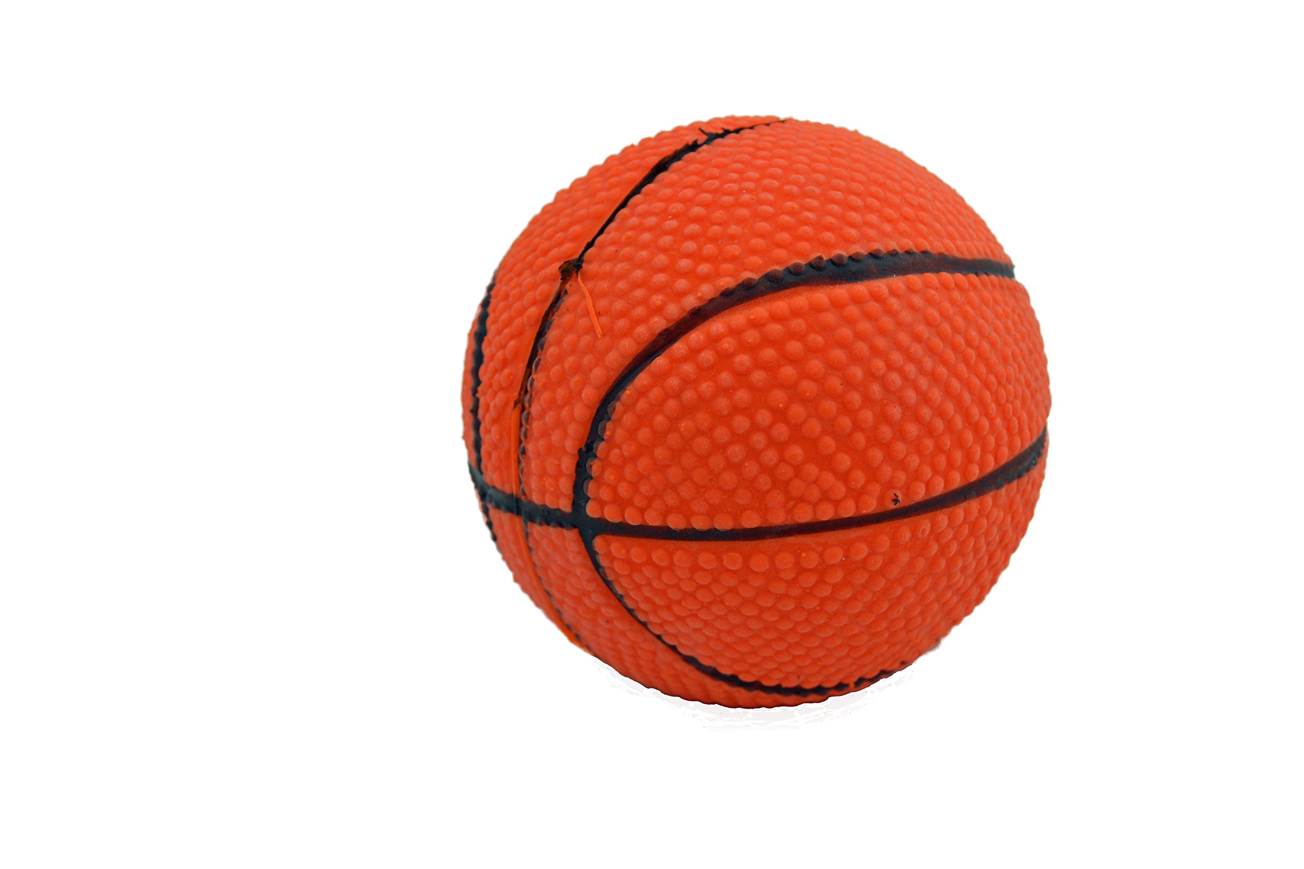 **Durable Latex Basketball Dog Toy - 3 Inch Chew Toy for Small & Medium Dogs - Interactive Play & Teeth Cleaning for Puppies and Adult Dogs**