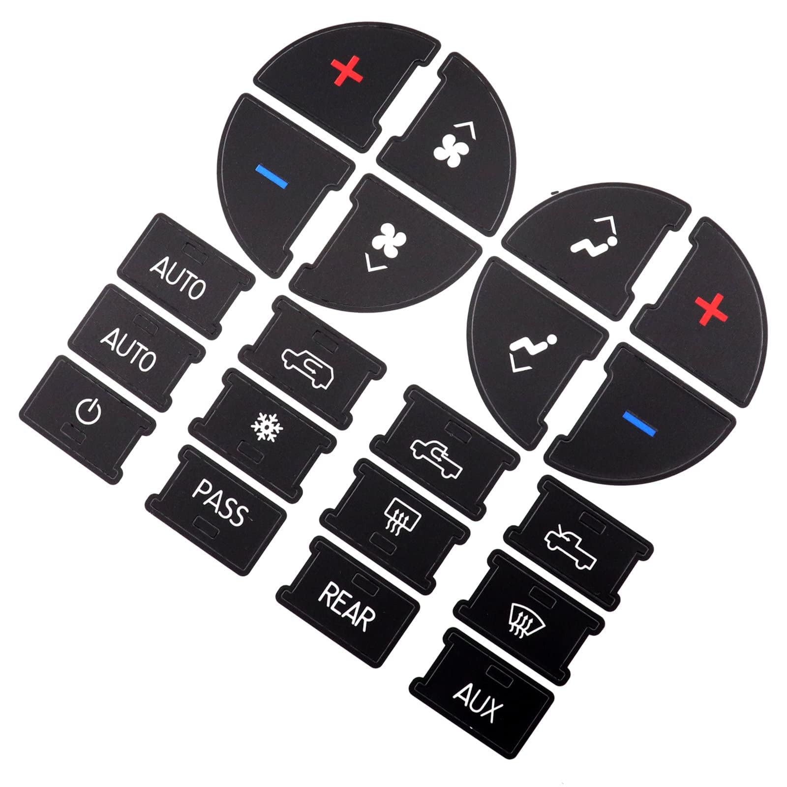 AC Dash Button Repair Kit Sticker - Fix Faded AC Control & Radio Buttons for GMC & Chevrolet Trucks & SUVs | Easy DIY Installation for Restoring Dashboard Functionality