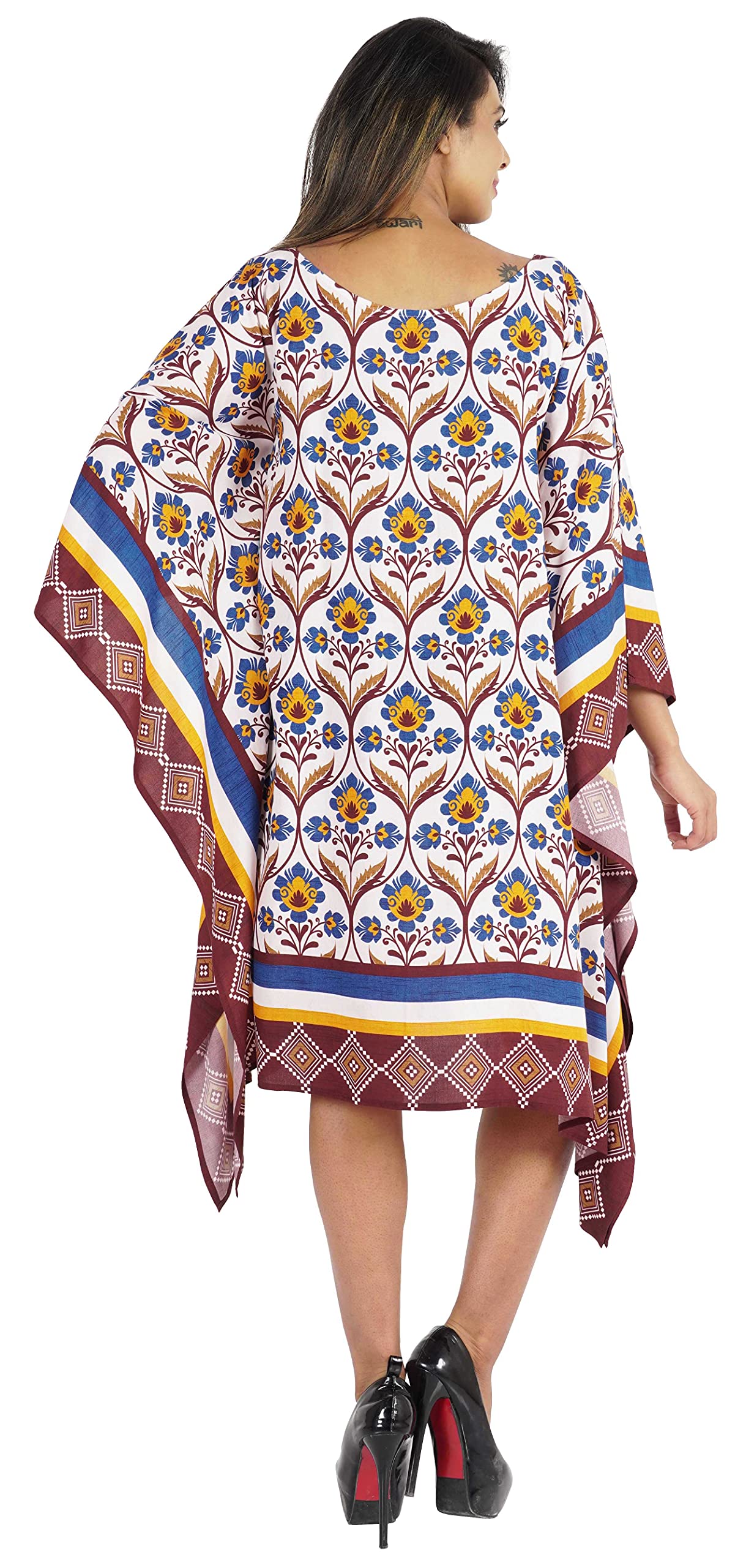 Women's Moomaya Loose Beach Kaftan Dress - Casual Caftan Swimsuit Cover Up for Summer Vacation, Pool Party & Boho Outfit