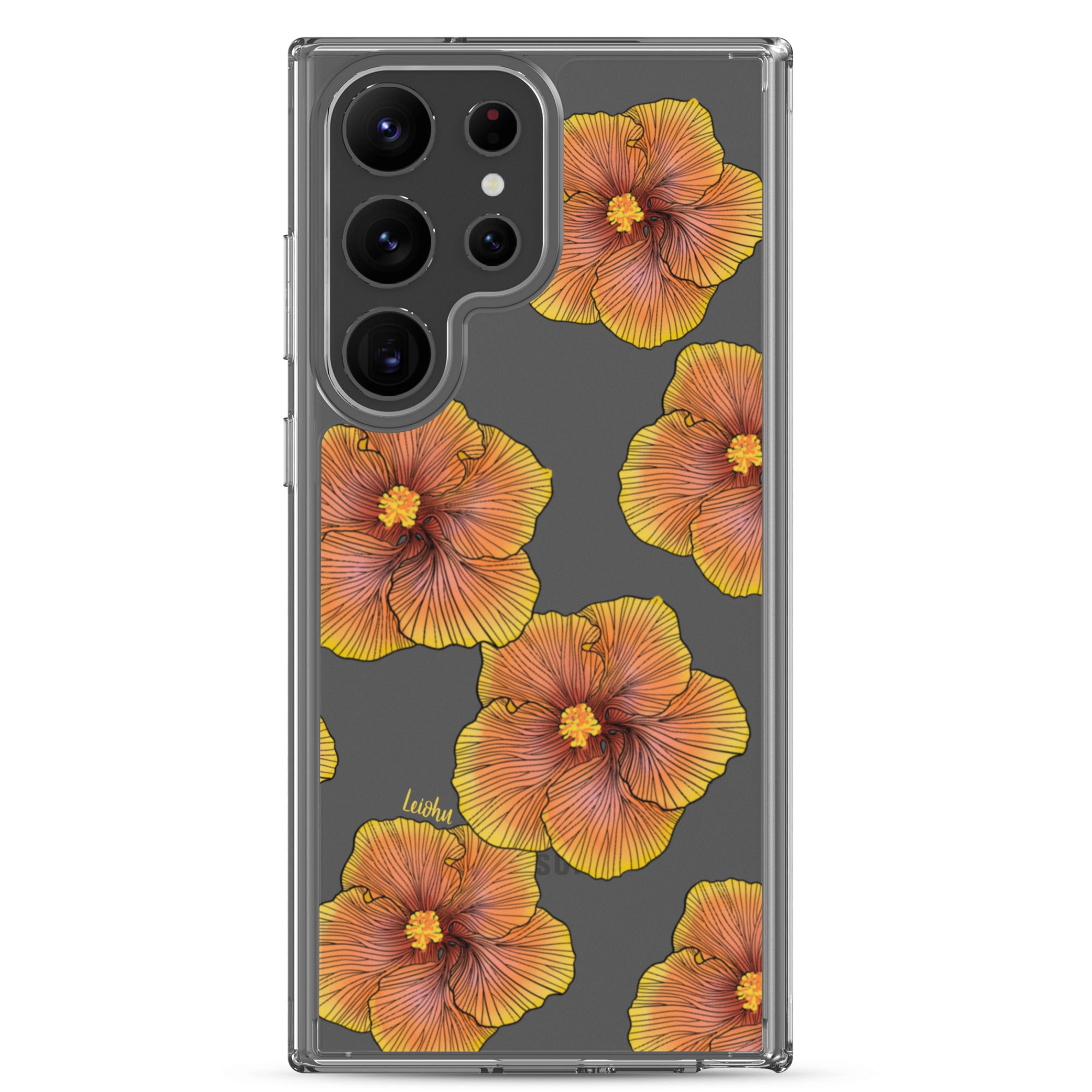 Sunrise Hibiscus Clear Phone Case for Samsung Galaxy - Slim Protective Cover for Everyday Use & Style