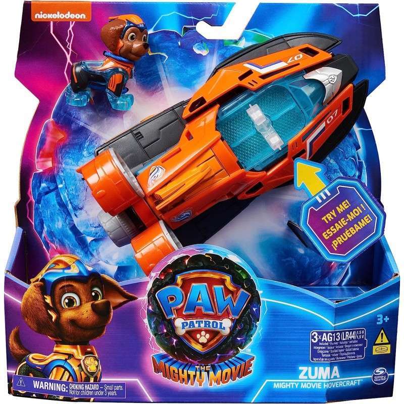 Paw Patrol The Mighty Movie Zuma Hovercraft Toy - Kids Water Rescue Vehicle Playset for Bath Time & Pool Fun - Official Licensed Merchandise for Boys & Girls Ages 3+