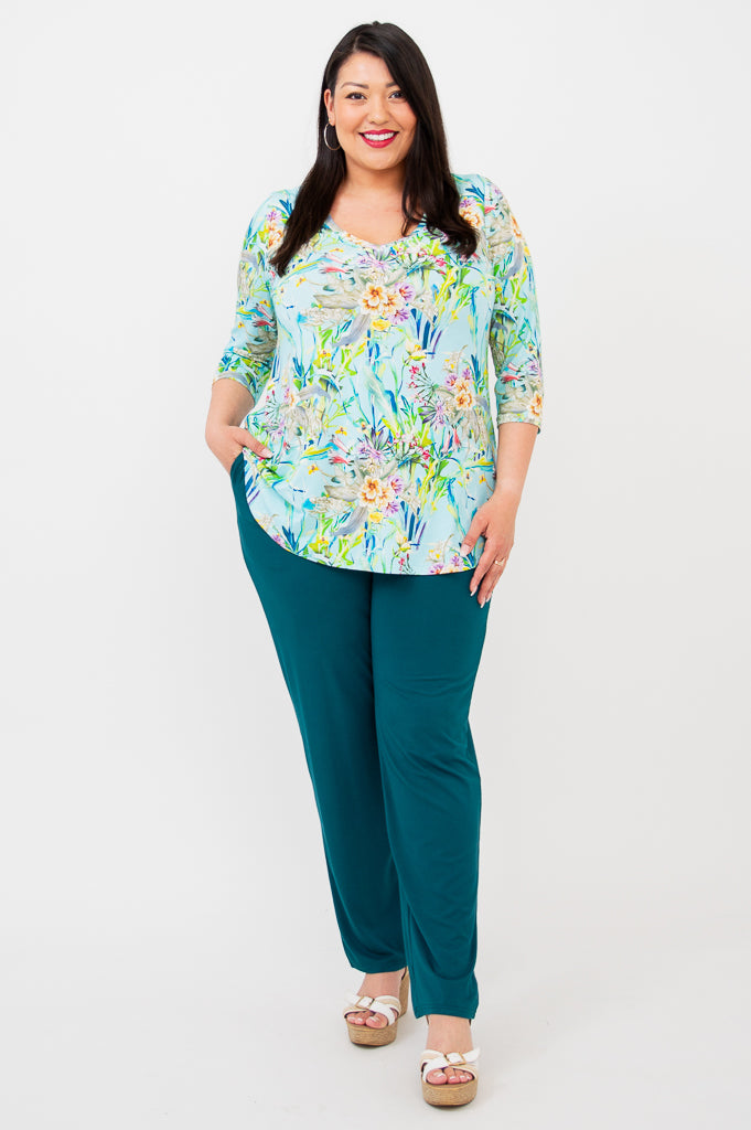 Jackie 3/4 Sleeve Bamboo Top - Soft & Breathable Women's Shirt for Yoga, Workout & Casual Wear