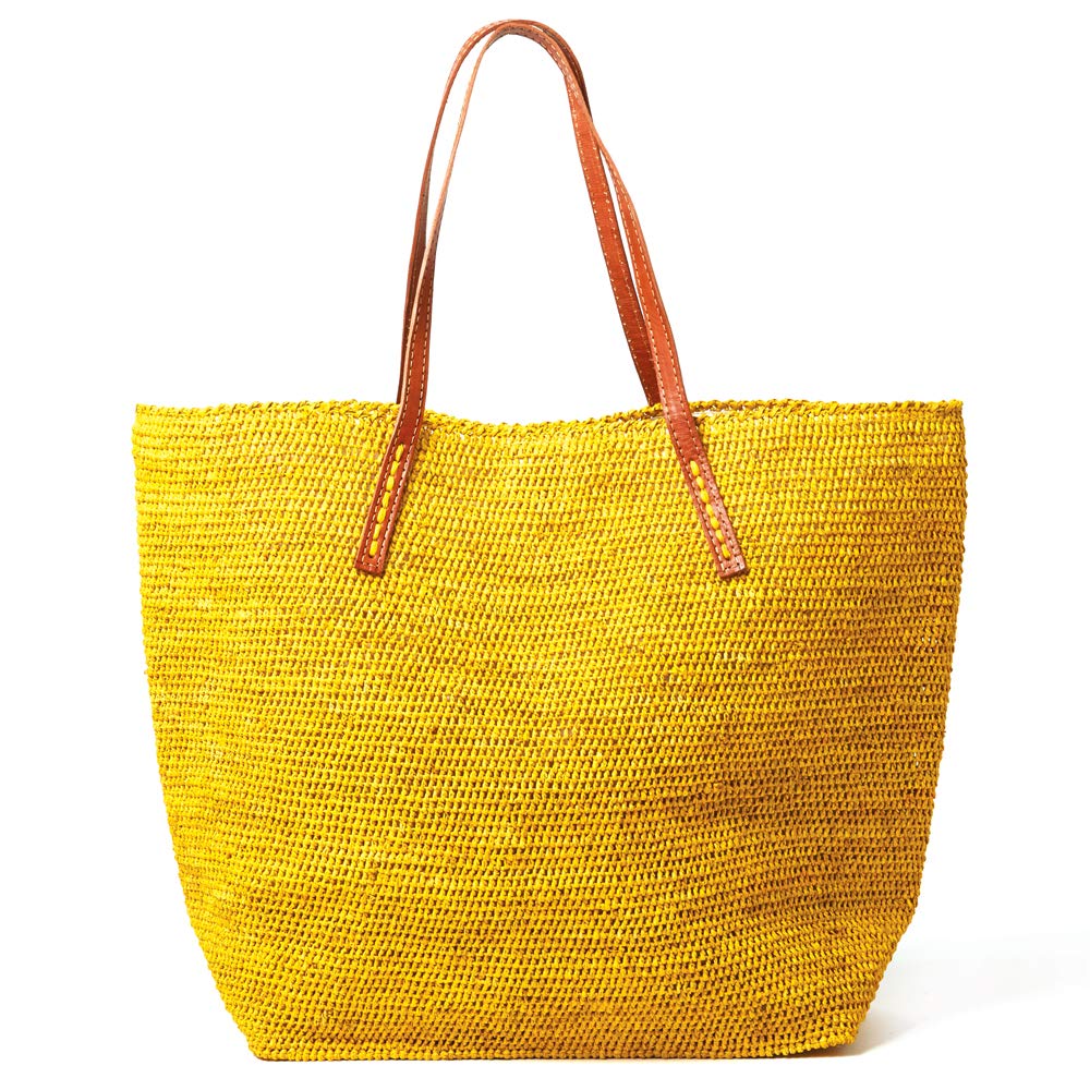 Portland Crocheted Raffia Tote Bag - Handmade Sunflower Design Beach Bag for Women, Perfect for Summer Outings, Picnics, and Shopping