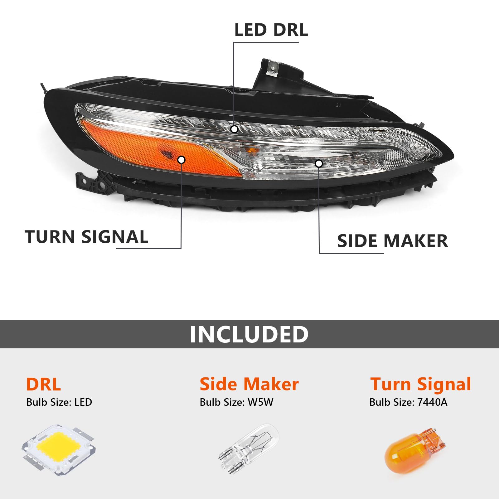 FIONE LED Daytime Running Lights (DRL) & Fog Lamps for Jeep Cherokee 2014-2018 - Pair of DRL Turn Signal Lights for Driver & Passenger Side - Upgrade Your Off-Road Adventure & Night Driving Safety