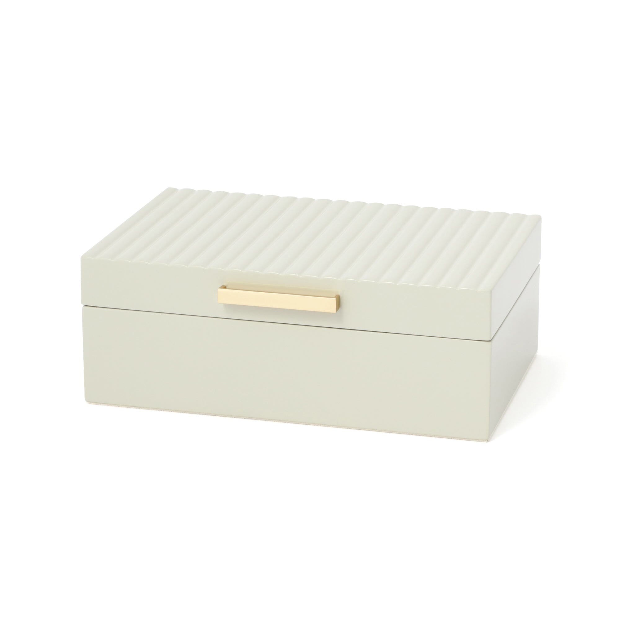 Elegant Grey Lacquer Stripe Jewelry Box - Small Size for Rings, Earrings & Necklaces - Perfect for Travel, Home Decor & Gift Giving