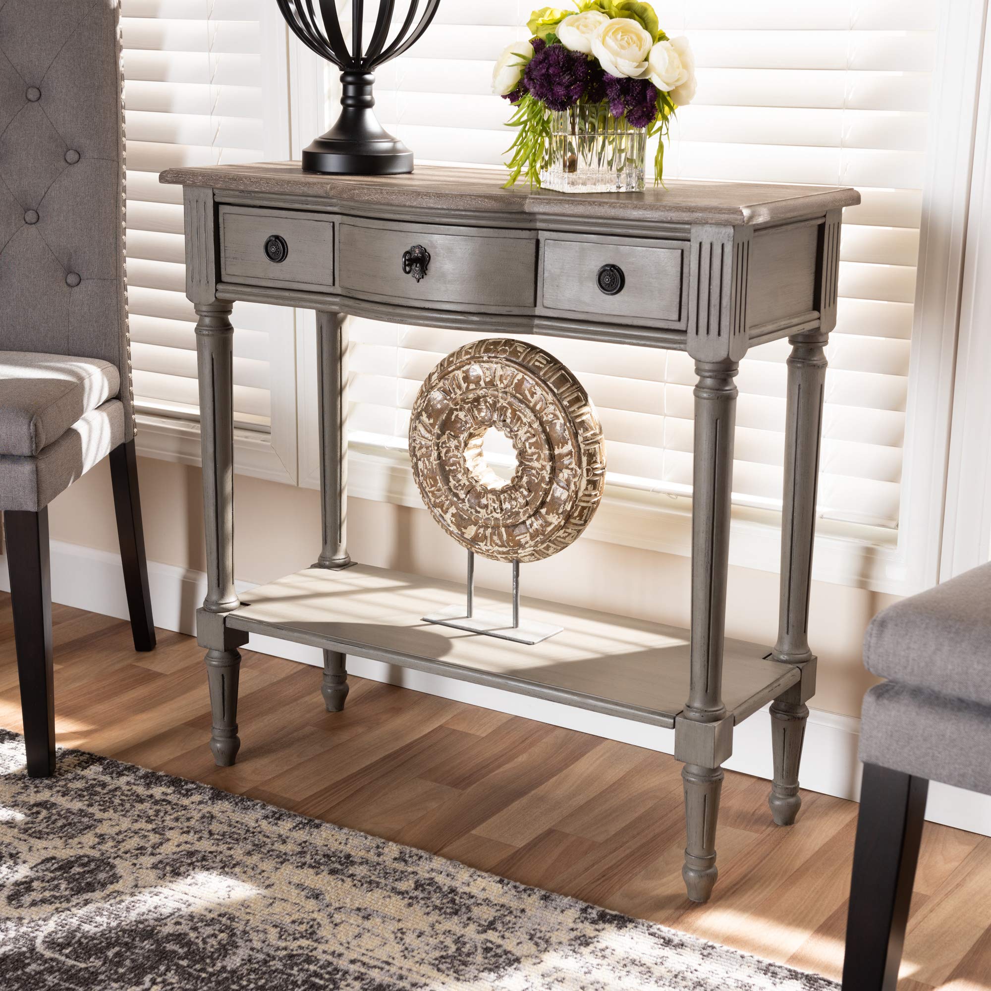 Baxton Studio Modern Gray Console Table - Entryway Sofa Table for Living Room, Hallway & Home Decor