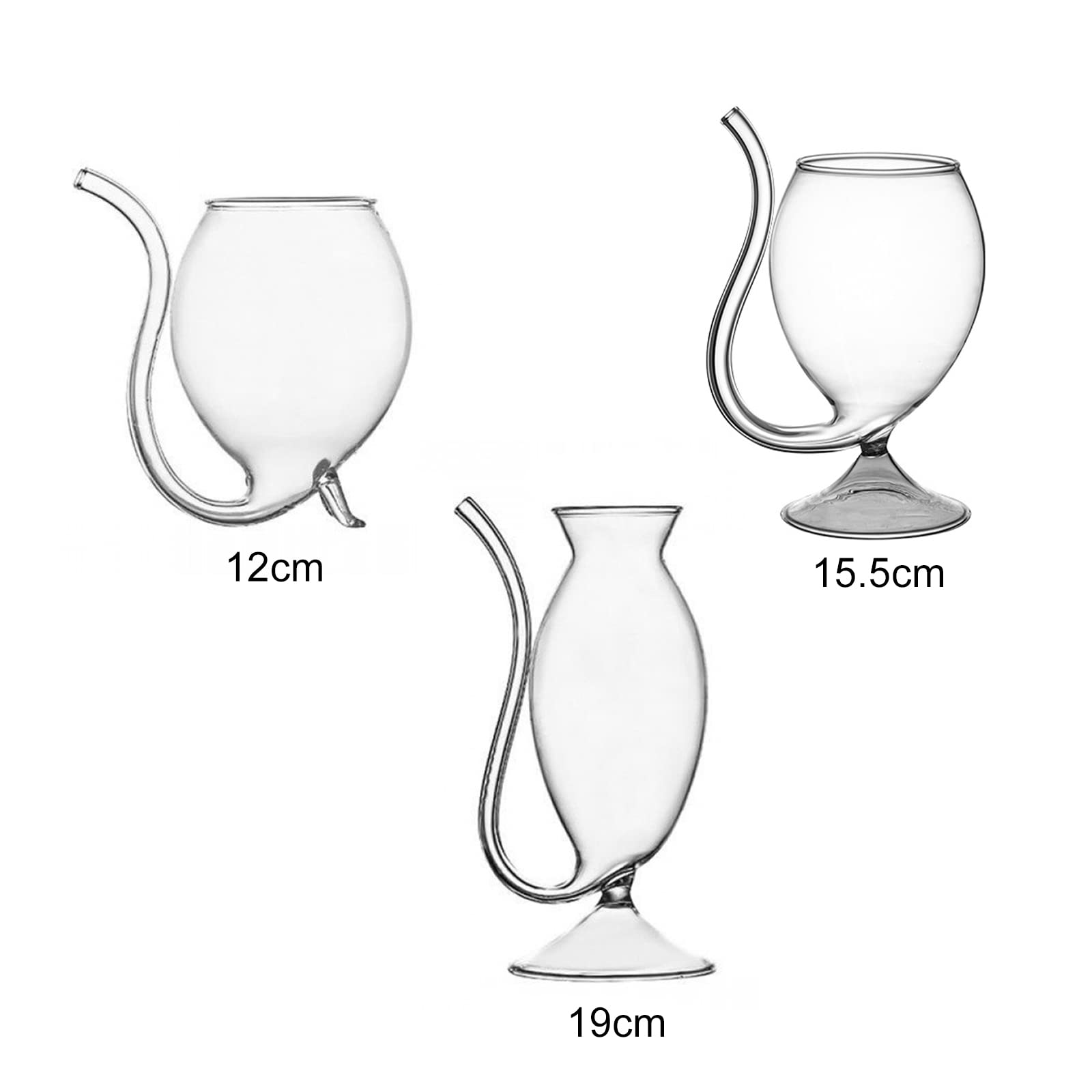 Set of 2 Vampire Wine Glasses with Drinking Tube - Creative Glass Cups for Wine, Champagne, Juice & Whiskey - Clear Martini Glasses for Party, Bar, Club & Home Use - Perfect for Halloween, Gothic Parties & Themed Events