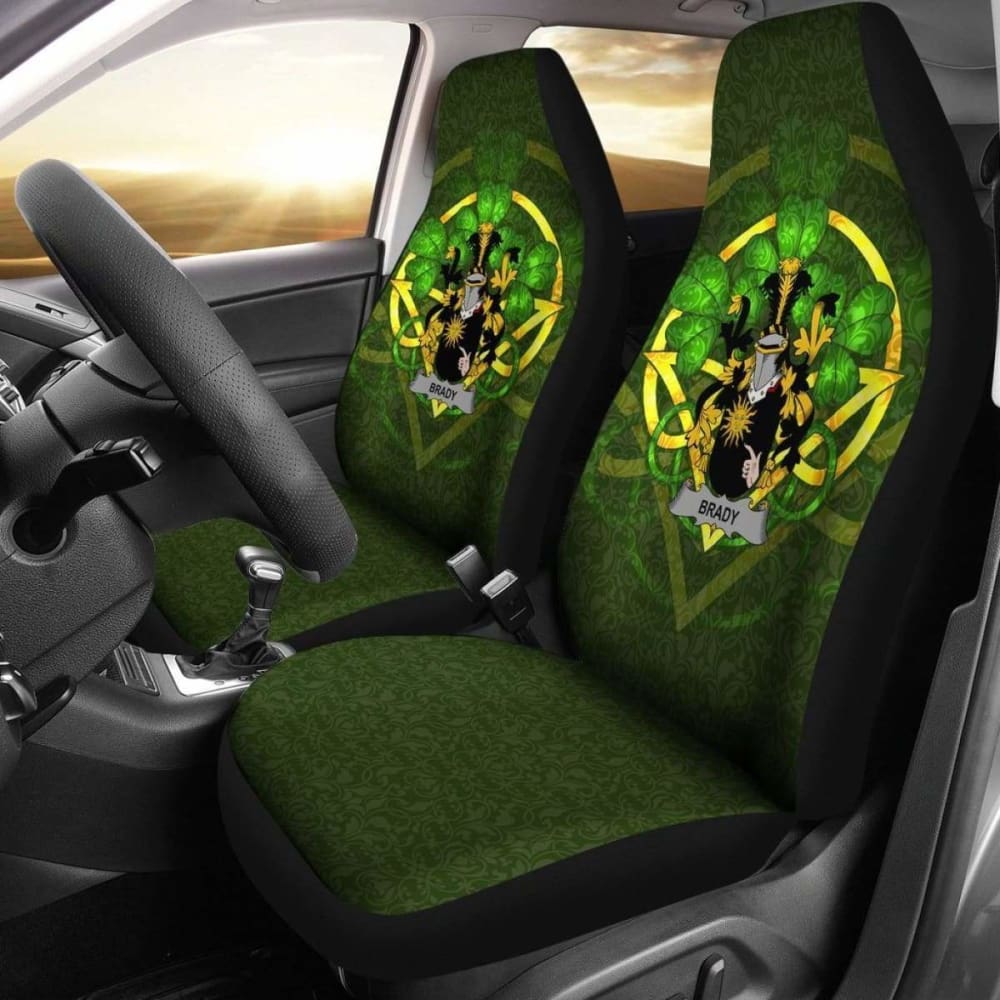 Brady or McBrady Ireland Car Seat Cover Set of 2 - Celtic Shamrock Design for Cars, SUVs & Trucks | Waterproof & Durable Seat Protectors for Pets, Kids & Daily Use