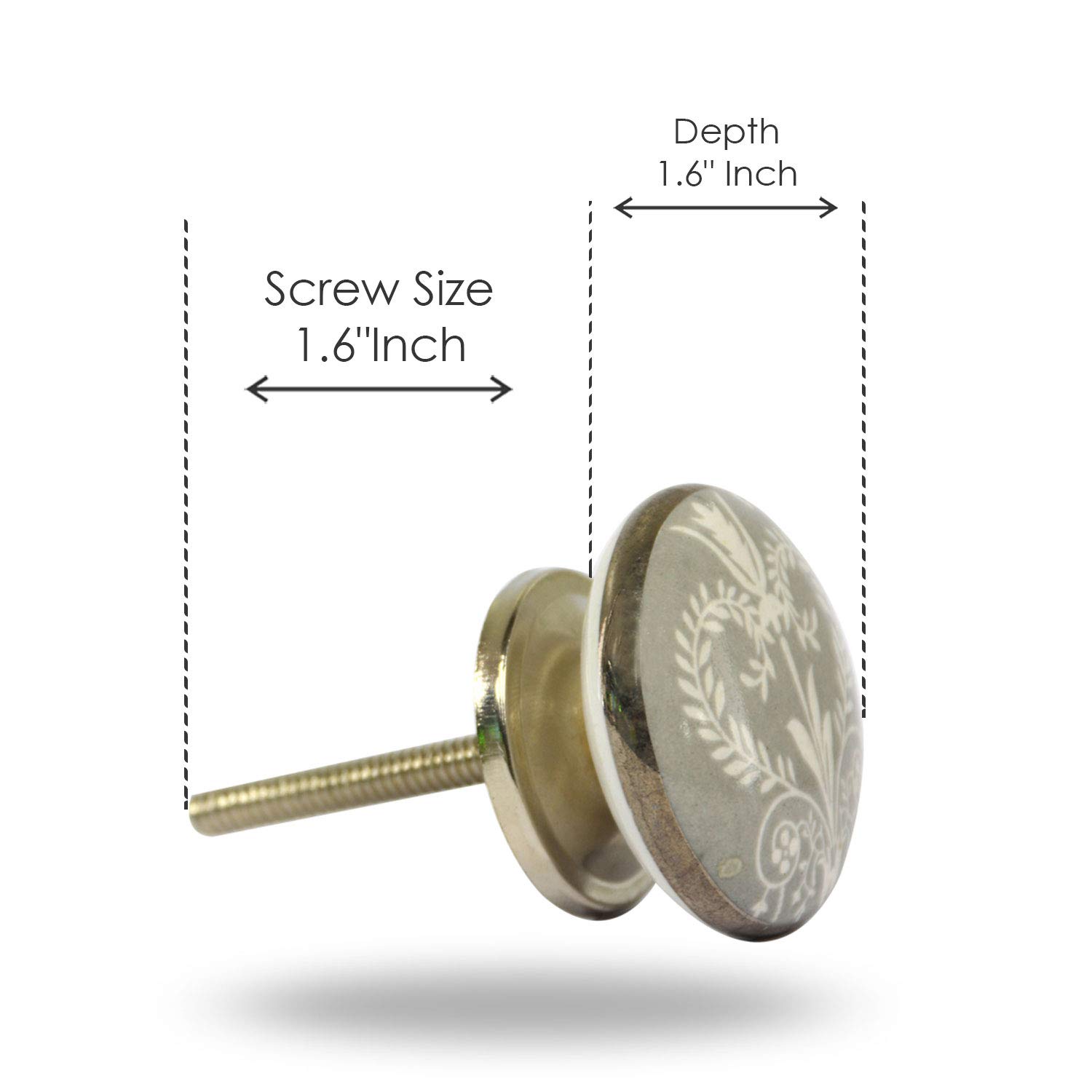 TRINCA-FERRO 12-Pack Ceramic Cabinet Knobs - Stylish Drawer Pulls for Kitchen, Bathroom, Bedroom, Office, Wardrobe & Dresser - Durable & Elegant Hardware for Home Decor