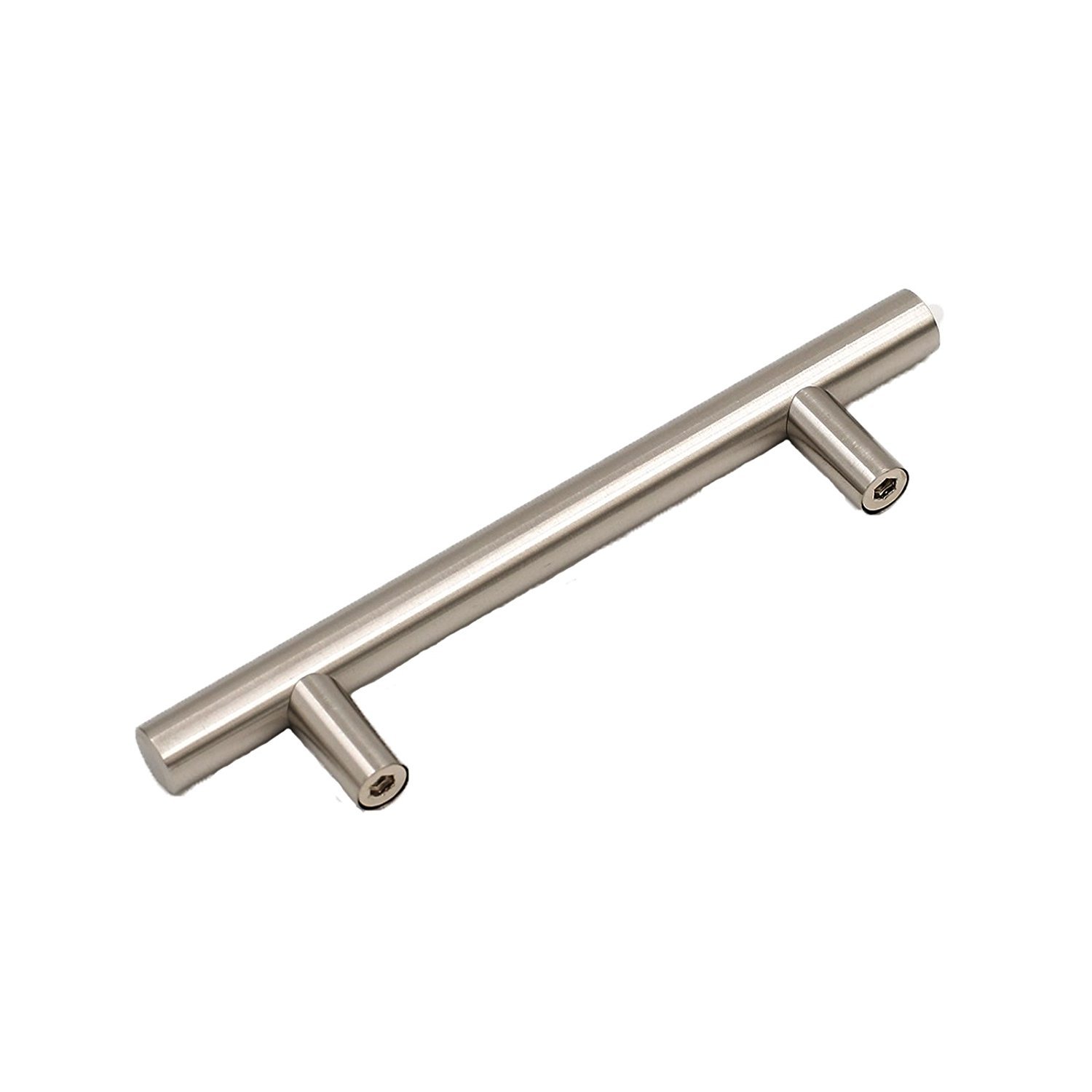 Brushed Nickel Modern Kitchen Cabinet Pulls 3.5 Inch - Stainless Steel T-Bar Drawer Handles for Closet, Dresser & Furniture (15 Pack) | Durable Cabinet Hardware for Home & Office Organization