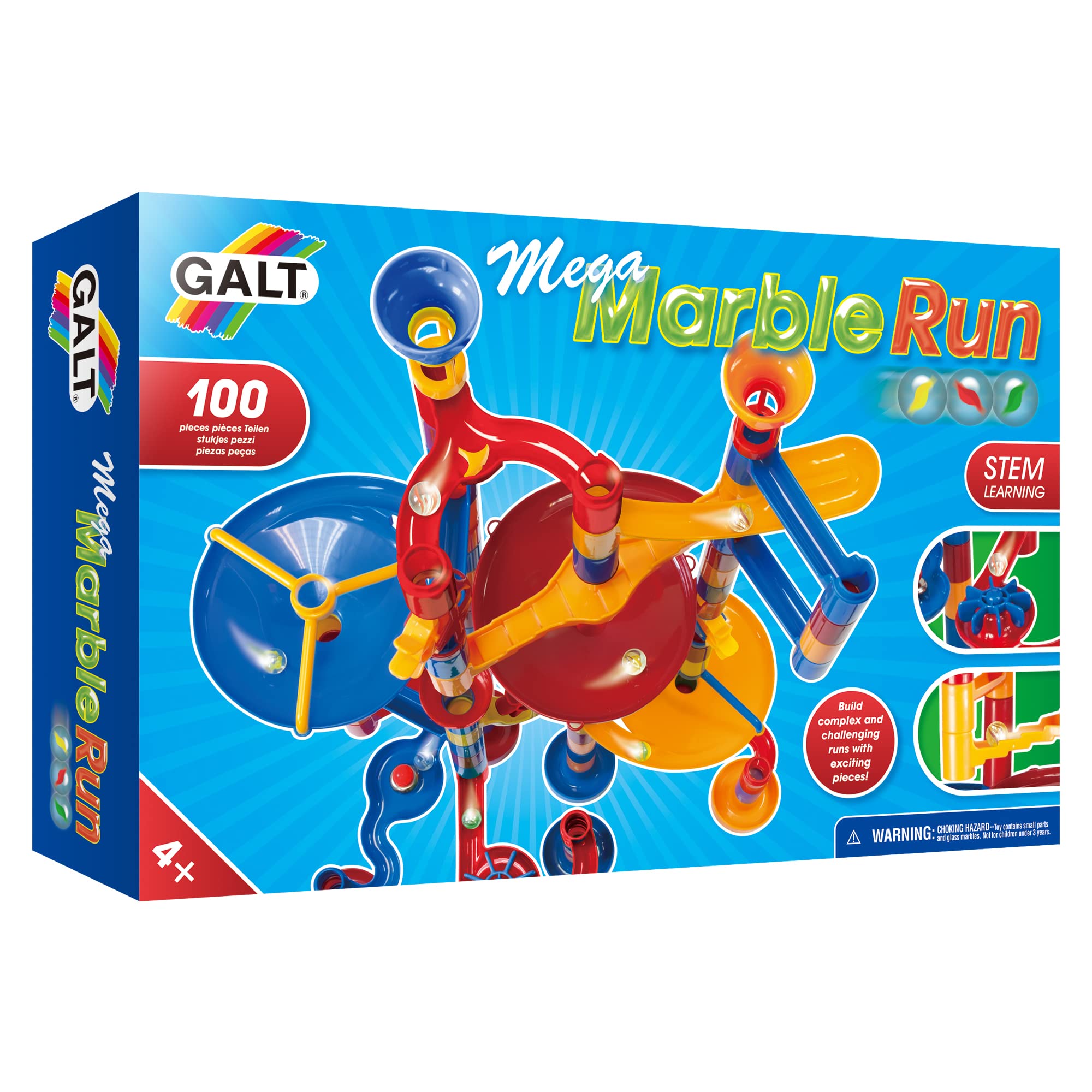 Galt Toys Mega Marble Run - 1004054 Construction Building Set for Kids | STEM Learning Toy for Ages 5+ | Fun Marble Maze Game for Indoor Play & Birthday Gifts