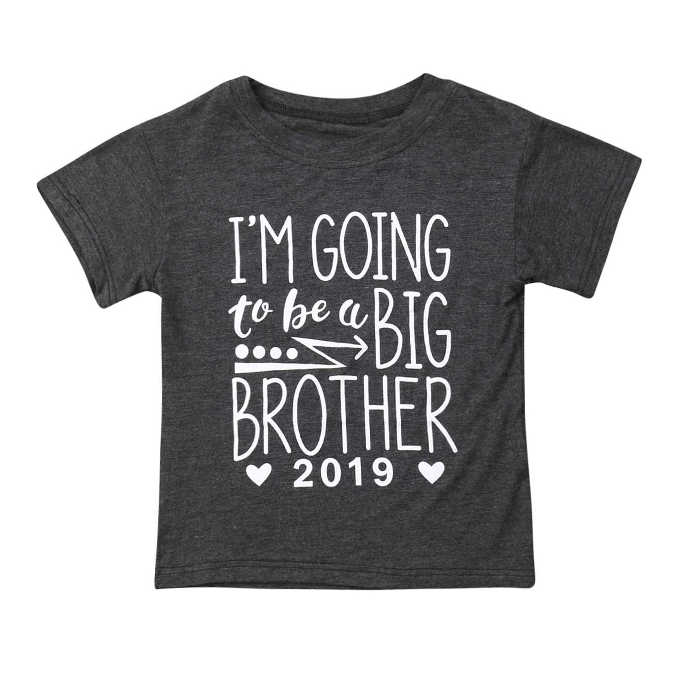 Matching Sibling Shirts - Big Brother & Sister Letter Print Tees for Family Photos