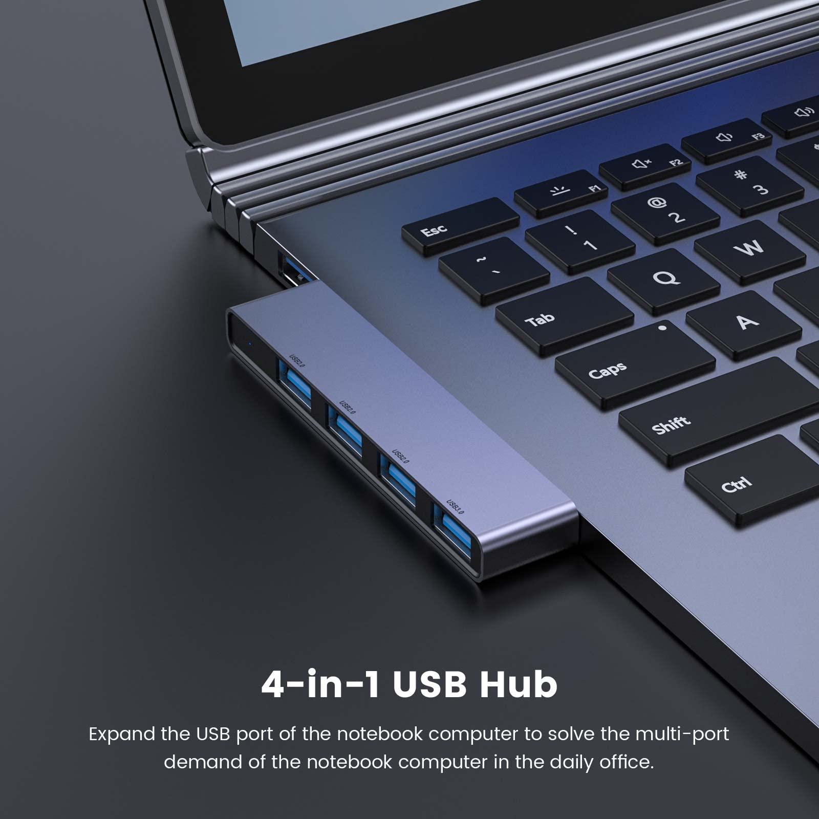 Fidioto 4-Port USB Hub 2Pack (3.0+2.0) for Laptop, Gaming & Office Use