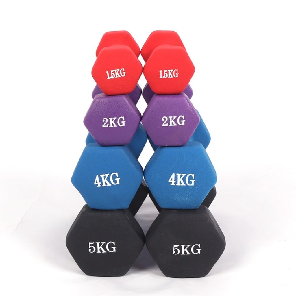 Hexagonal Dumbbells Set for Home Fitness - 4kg Purple Dumbbells for Men & Women - Perfect for Strength Training, Weightlifting & Home Workouts