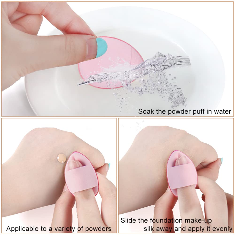 24-Pack Mini Triangle Powder Puff Makeup Sponges - White & Pink Beauty Blender for Liquid Foundation, Blush & Setting Powder | Soft Reusable Cosmetic Sponges for Flawless Face Makeup Application