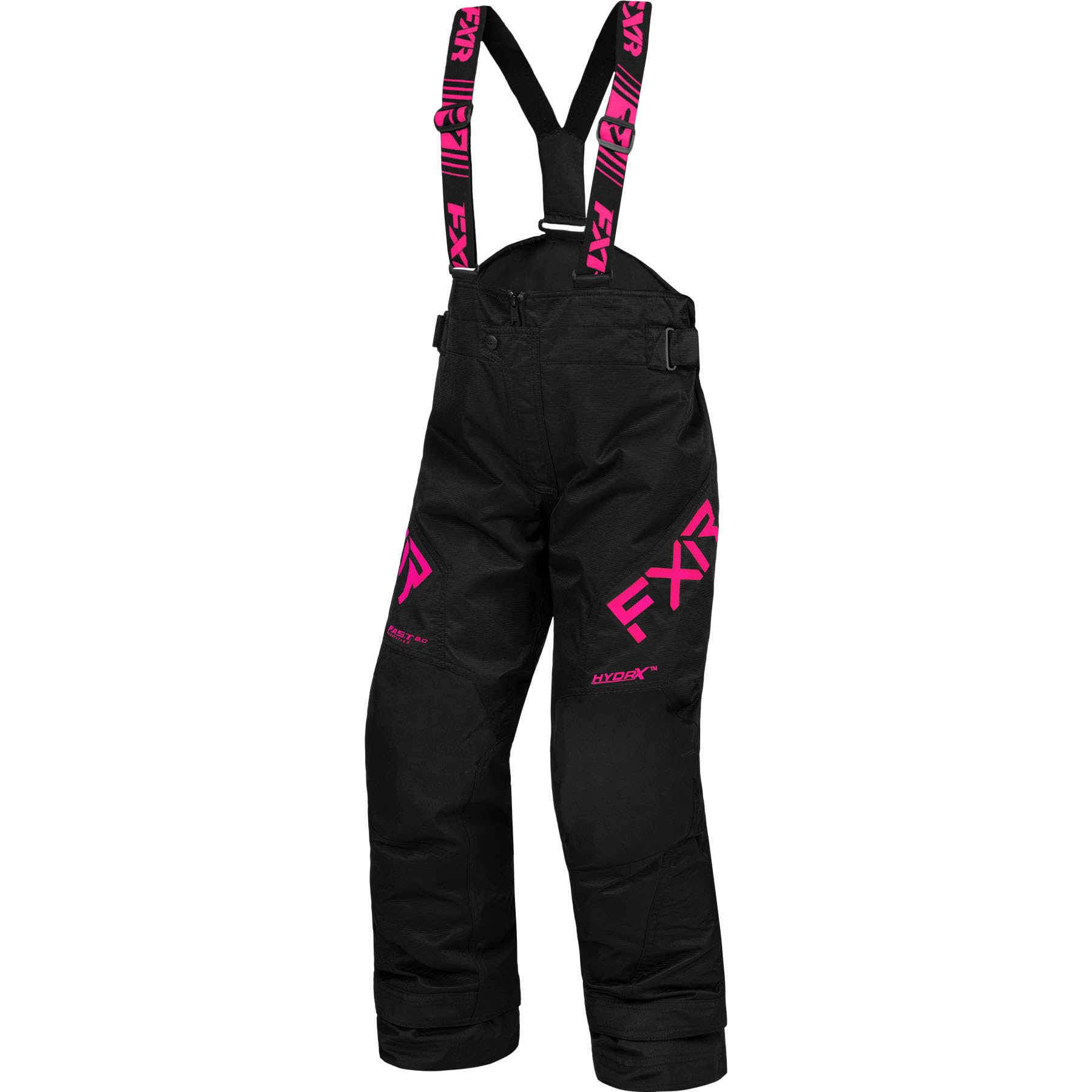 FXR Kids' Clutch Pant 2025 - Black/Fuchsia Snow Pants for Boys & Girls (Size 8) - Waterproof & Insulated for Skiing, Snowboarding & Winter Outdoor Play