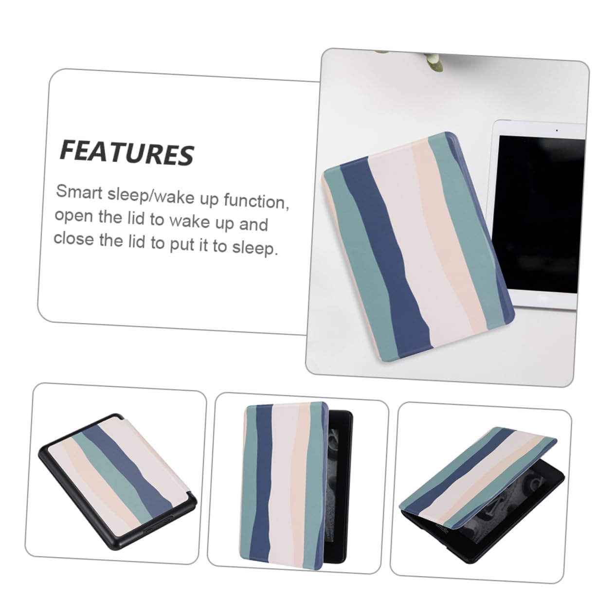 Angoily 2-Pack Ultra Thin Leather E-Reader Case - Green Microfiber Protective Cover for Kindle, iPad & Tablets - Perfect for Travel, Office & Home Use