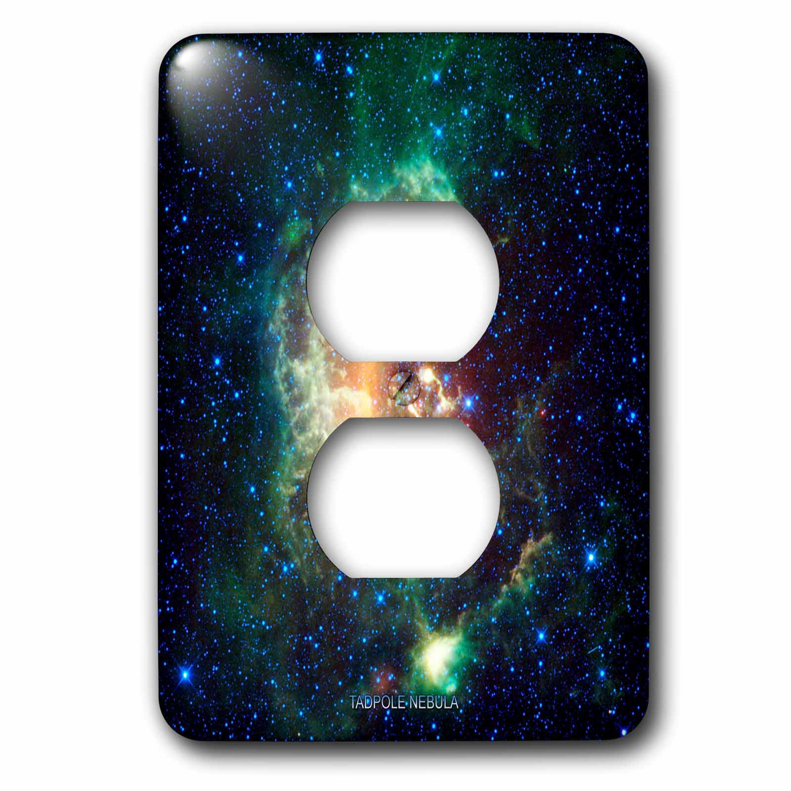 3D Galaxy and Nebula Outlet Cover - Decorative Electrical Plug Cover for Home, Office & Nursery - Space-Themed Wall Decor for Kids Room & Sci-Fi Fans