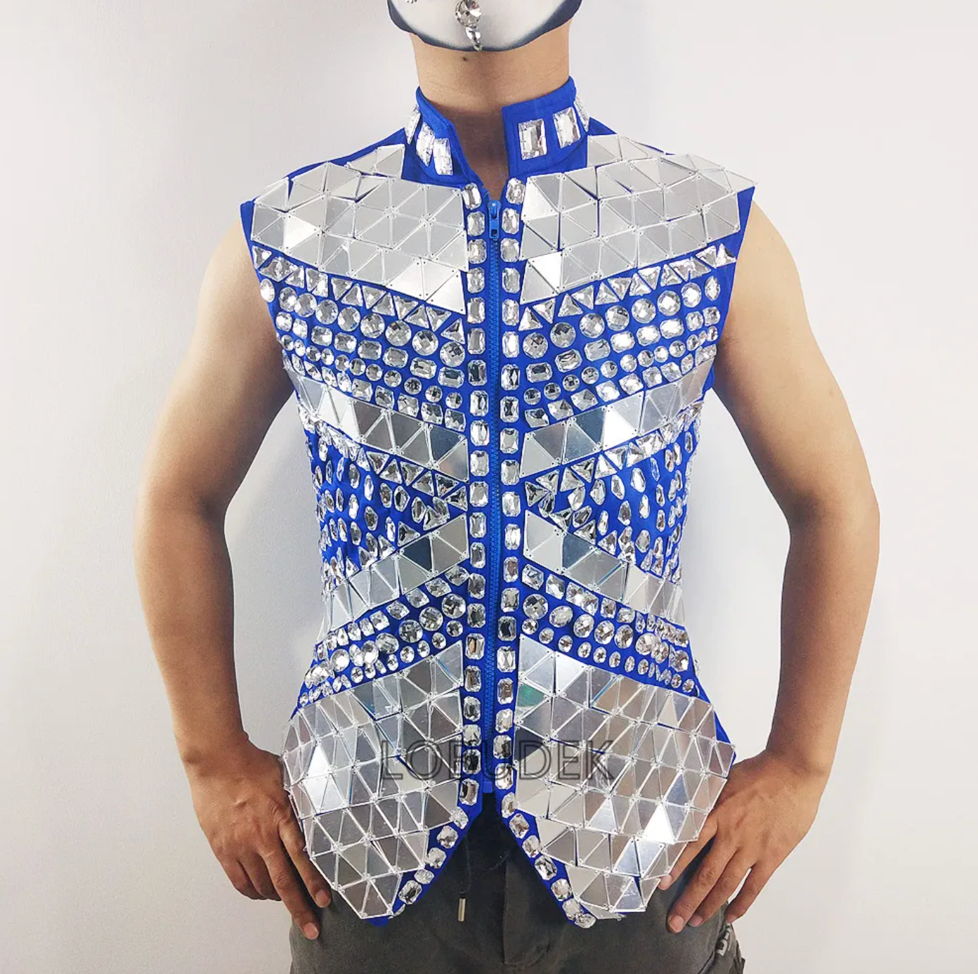 Men's Disco Costume Mirror Blazer - Sleeveless DJ Party Jacket & Cardigan for Nightclub, Festival & Halloween Outfits | Perfect for Rave, Themed Parties & Dance Events