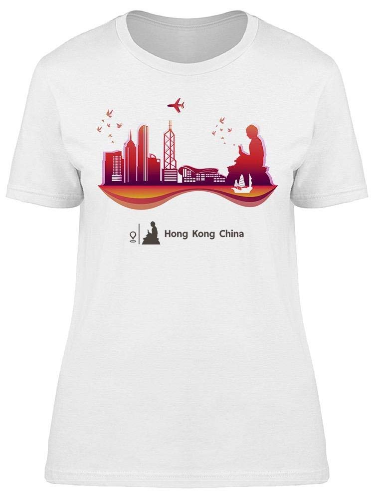 Hong Kong China Skyline Graphic T-Shirt for Women - Stylish Urban Fashion Tee for Casual Wear & Travel Outfits