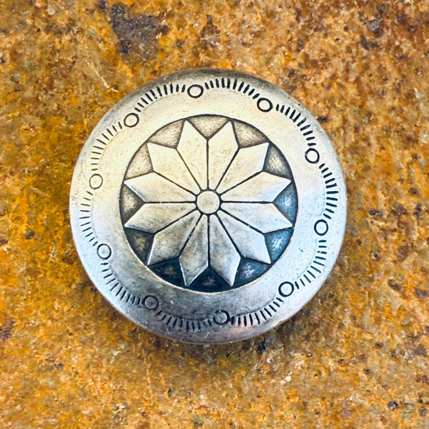 Vintage Navajo Sterling Silver Concho Button Cover - Handcrafted Native American Jewelry for Western Shirts, Jackets & Accessories