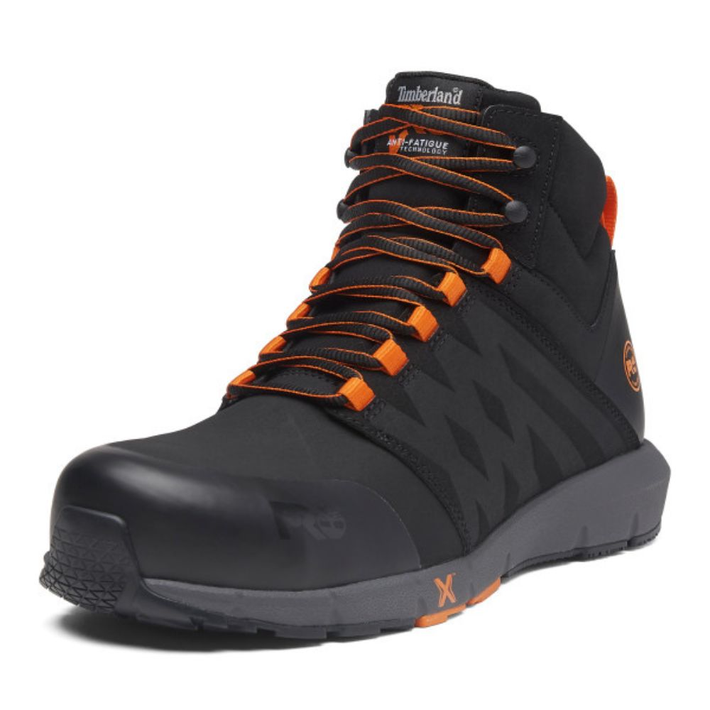 Timberland PRO Radius Raptek MID Men's Athletic Composite Toe Work Shoes - Black (TB0A6167001) | Lightweight & Durable Safety Footwear for Construction, Warehouse & Outdoor Work