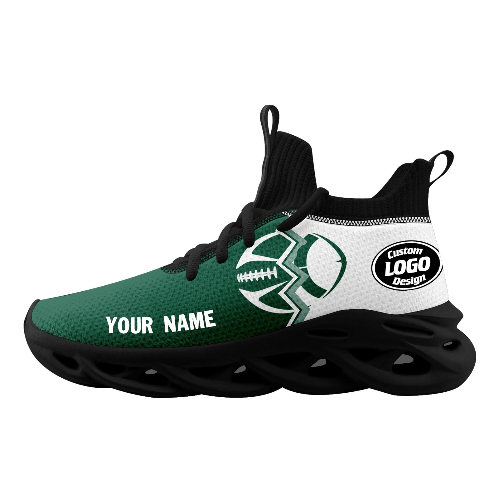 Custom Green & White New York MaxSoul Shoes and Hat Set - Personalized Combo for Men & Women - Perfect for Streetwear Fashion, Urban Outfits & Sneakerhead Collections
