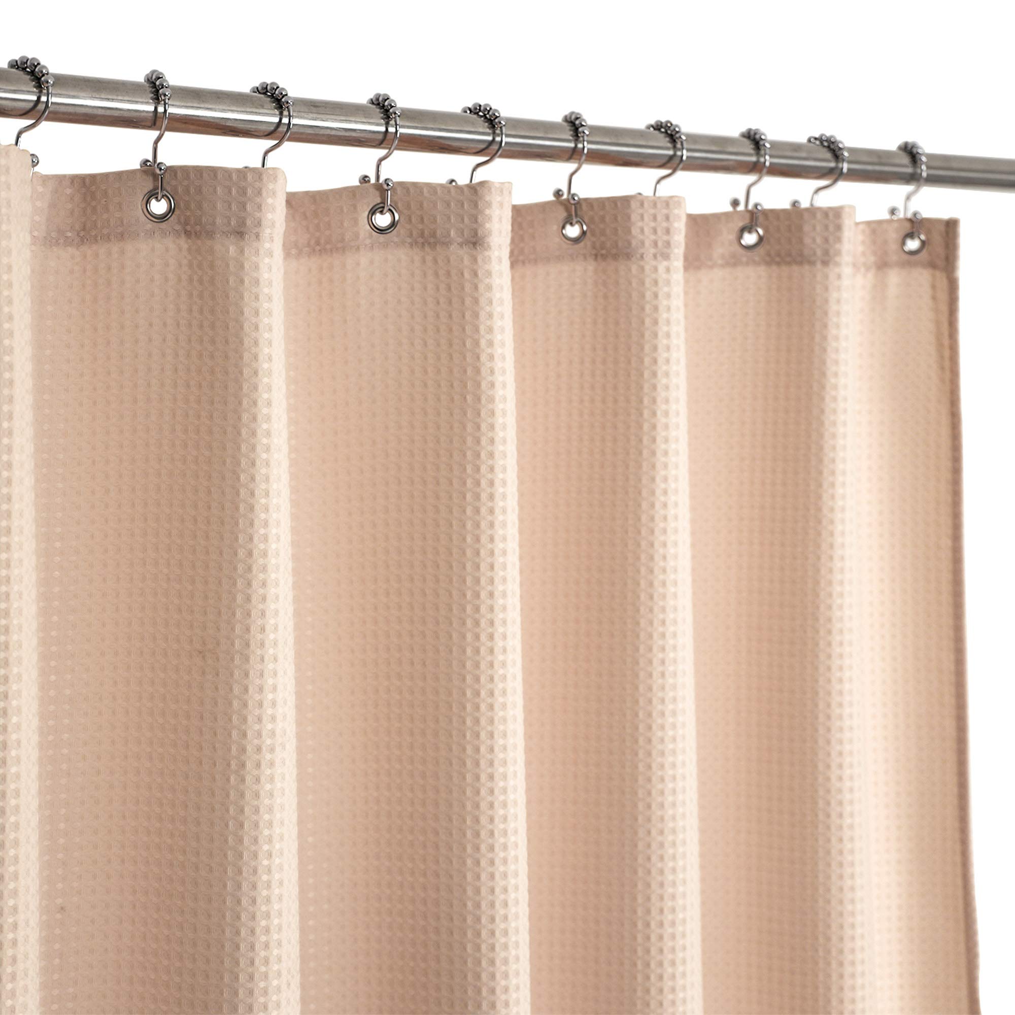 Barossa Design Waffle Weave Shower Curtain - 230 GSM Heavy Duty Hotel Luxury Spa Bathroom Decor - Perfect for Modern Bathrooms & Upscale Resorts