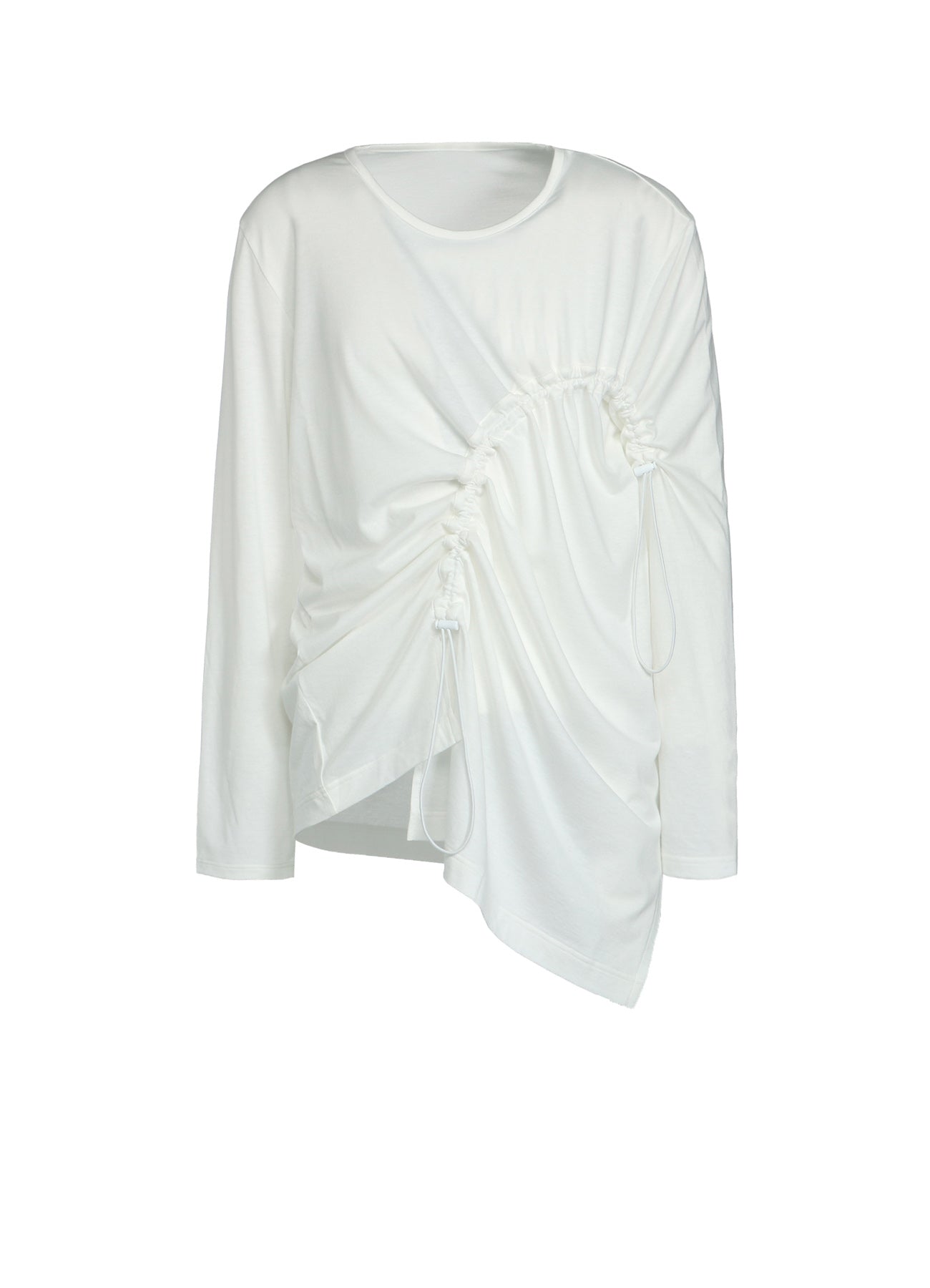 Soft Cotton Modal Jersey Drawstring Shirred Long Sleeve T-Shirt for Women - Casual Comfort Fit, Breathable & Stretchy - Perfect for Everyday Wear, Layering & Lounge Outfits