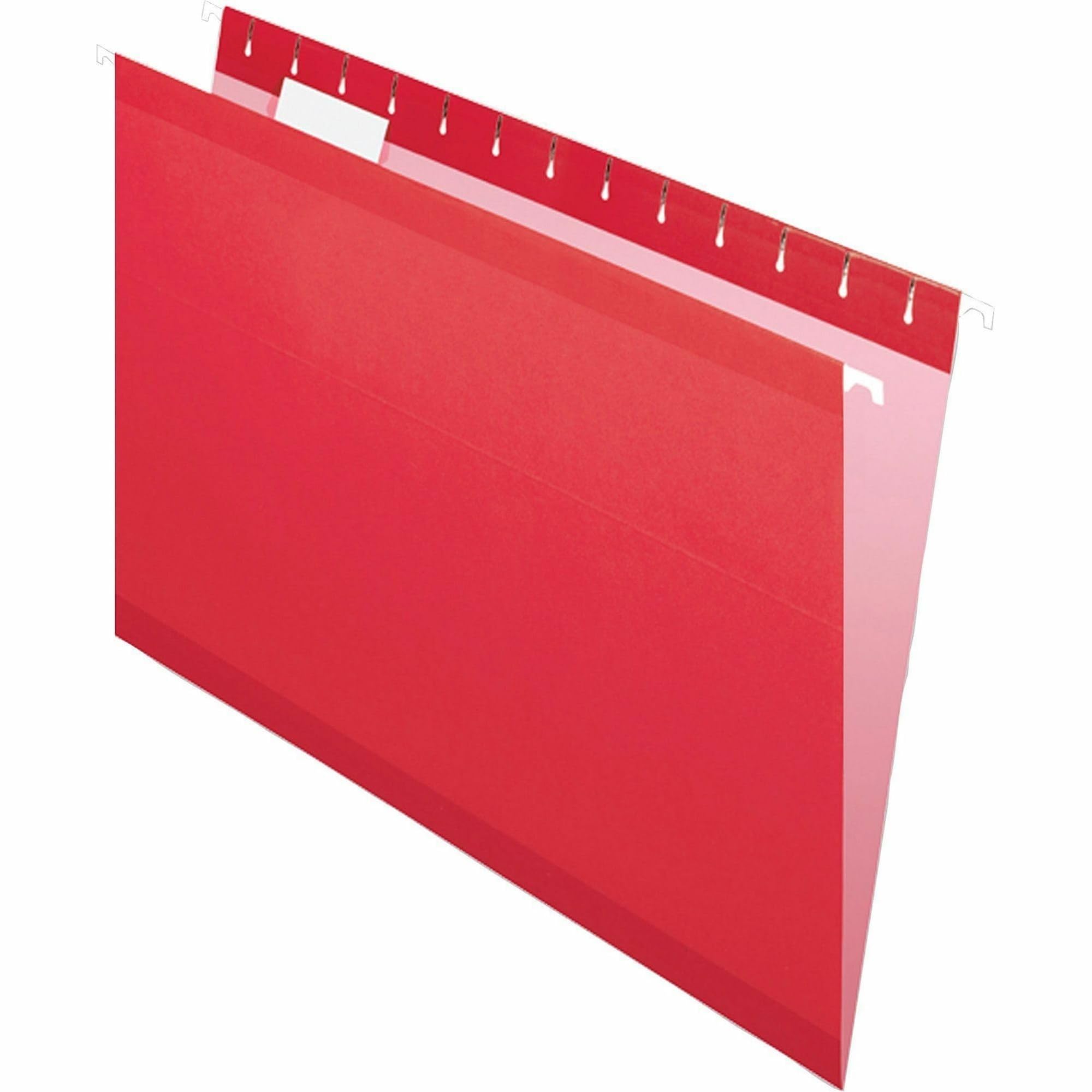 Pendaflex Reinforced Hanging File Folders - Legal Size 1/5 Cut, Red (25 Pack) - Durable Office Organization for Filing Cabinets & Document Storage