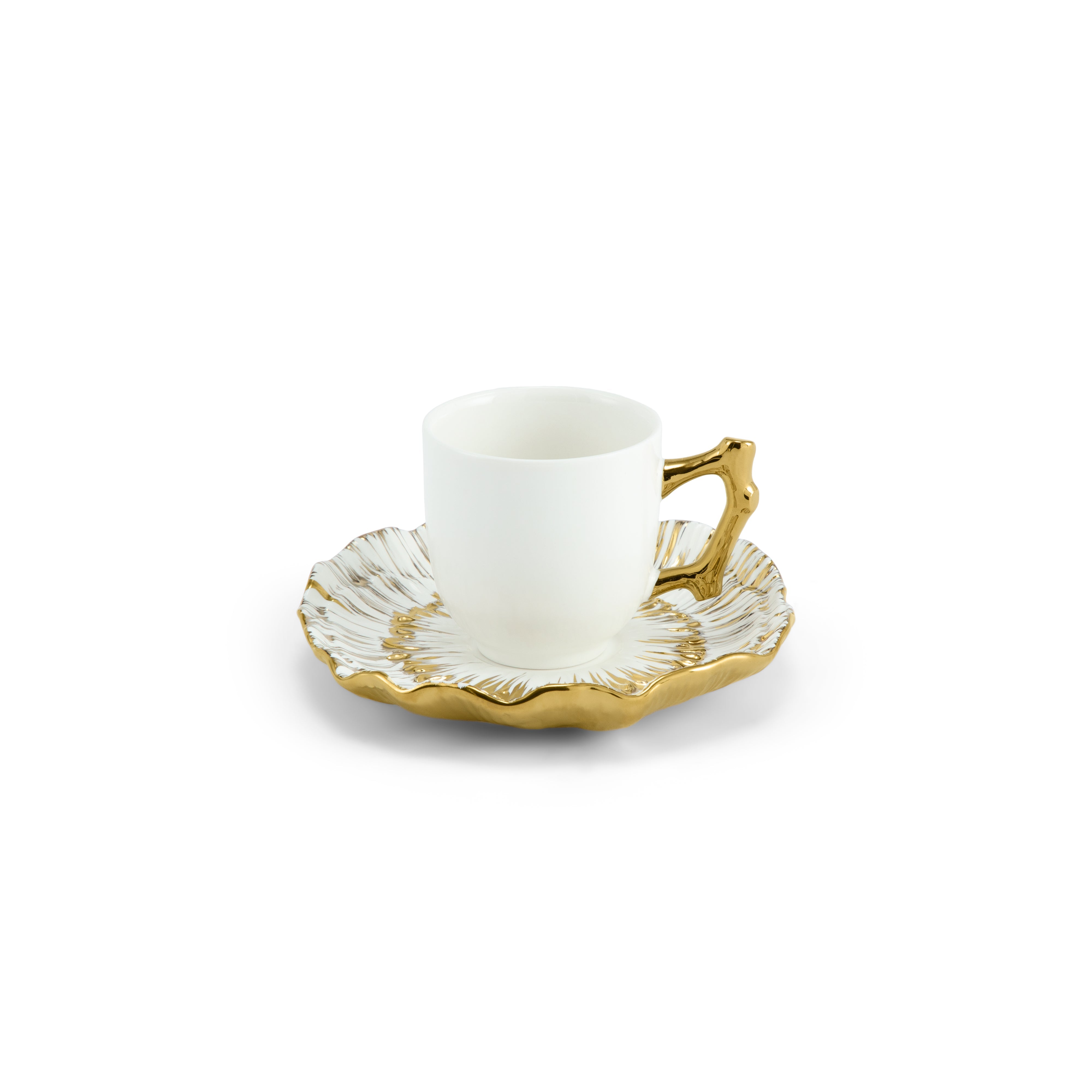 Anemone Demitasse Set - Elegant Floral Espresso Cups and Saucers for Coffee Lovers | Perfect for Home, Cafe & Gift Giving