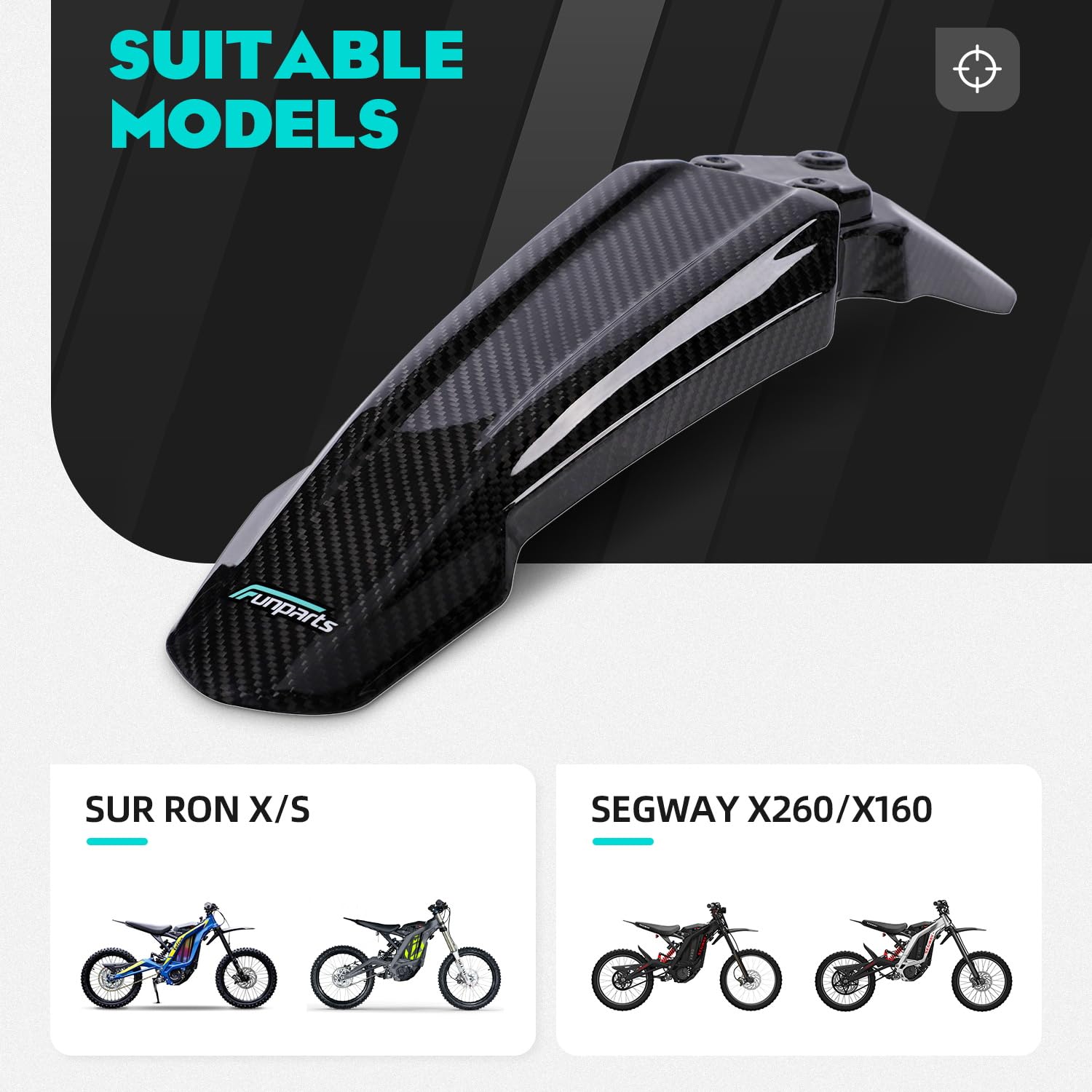 Carbon Fiber Front Fender Mud Guard for Sur Ron Light Bee X/S, Segway X260/X160, E-Ride Pro SS Electric Dirt Bike - Durable Motorcycle Protection for Off-Road Adventures & Trail Riding