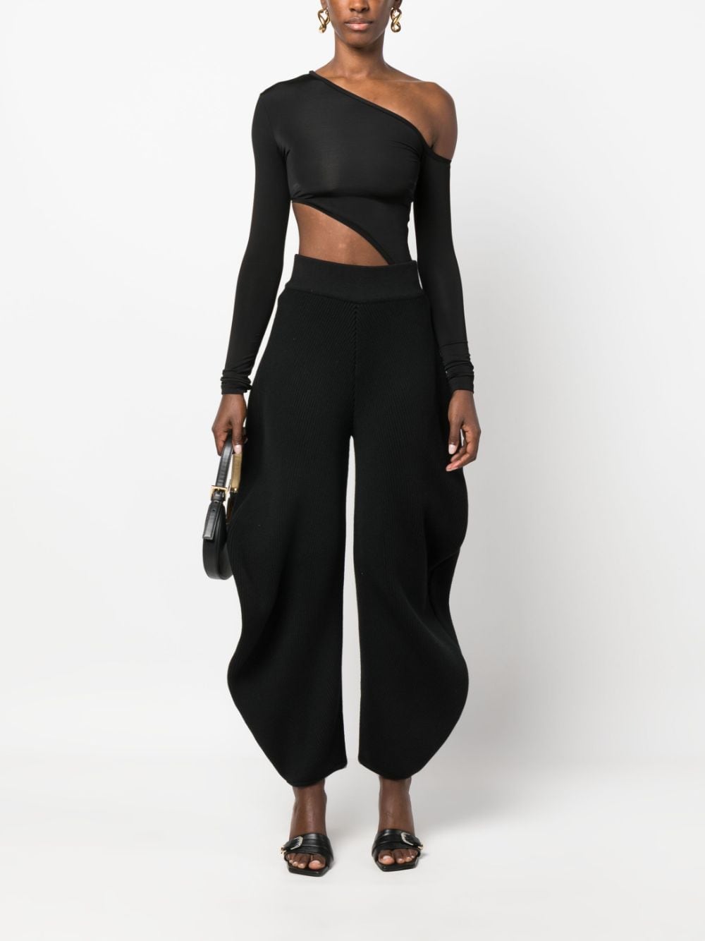 Alaia Black Trousers for Women - High Waist Slim Fit Dress Pants for Office, Business & Evening Wear