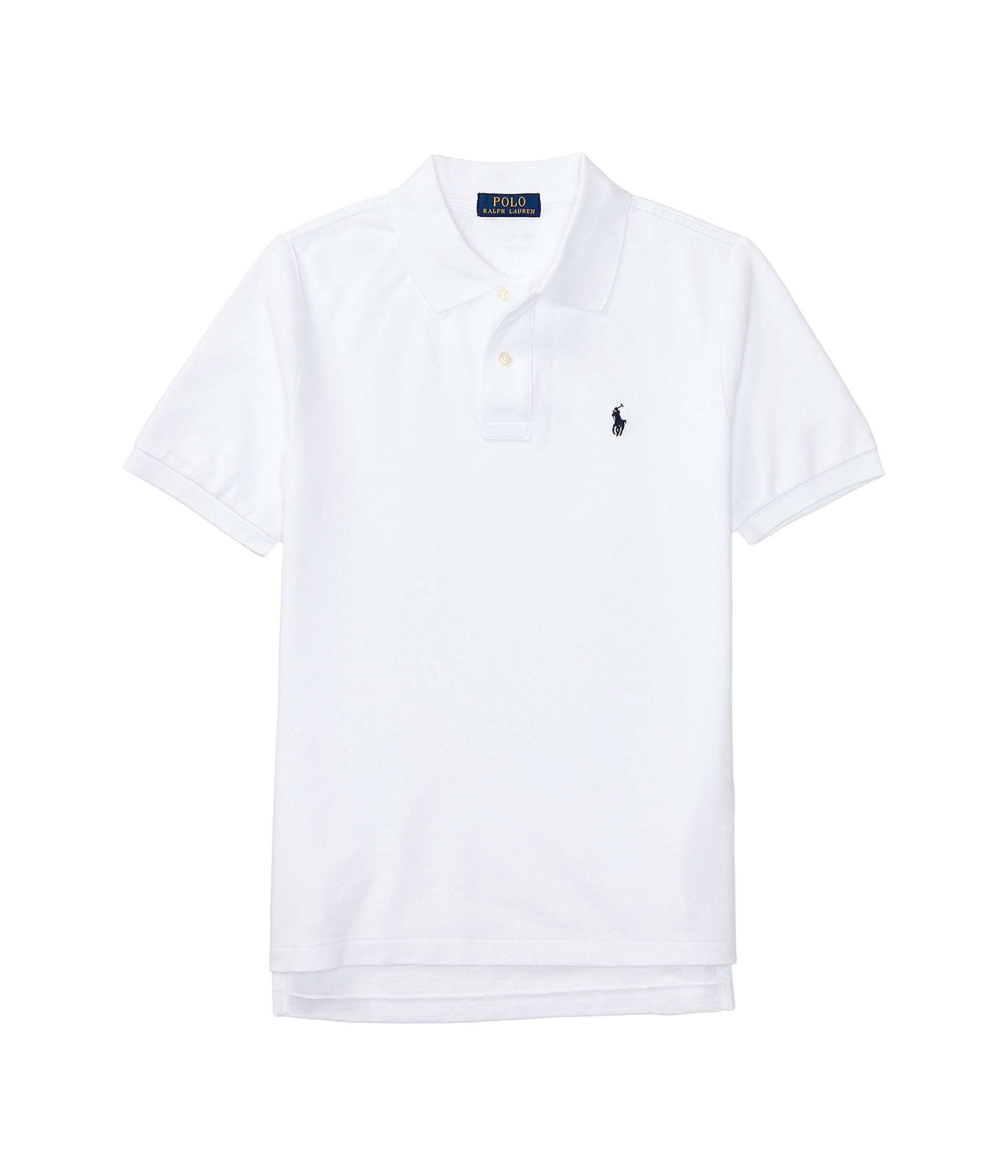 Ralph Lauren Kids Boys' Cotton Mesh Polo Shirt - Classic White Short Sleeve Shirt for Big Boys (Size 10-12) | Breathable Summer School Uniform & Casual Play Outfit